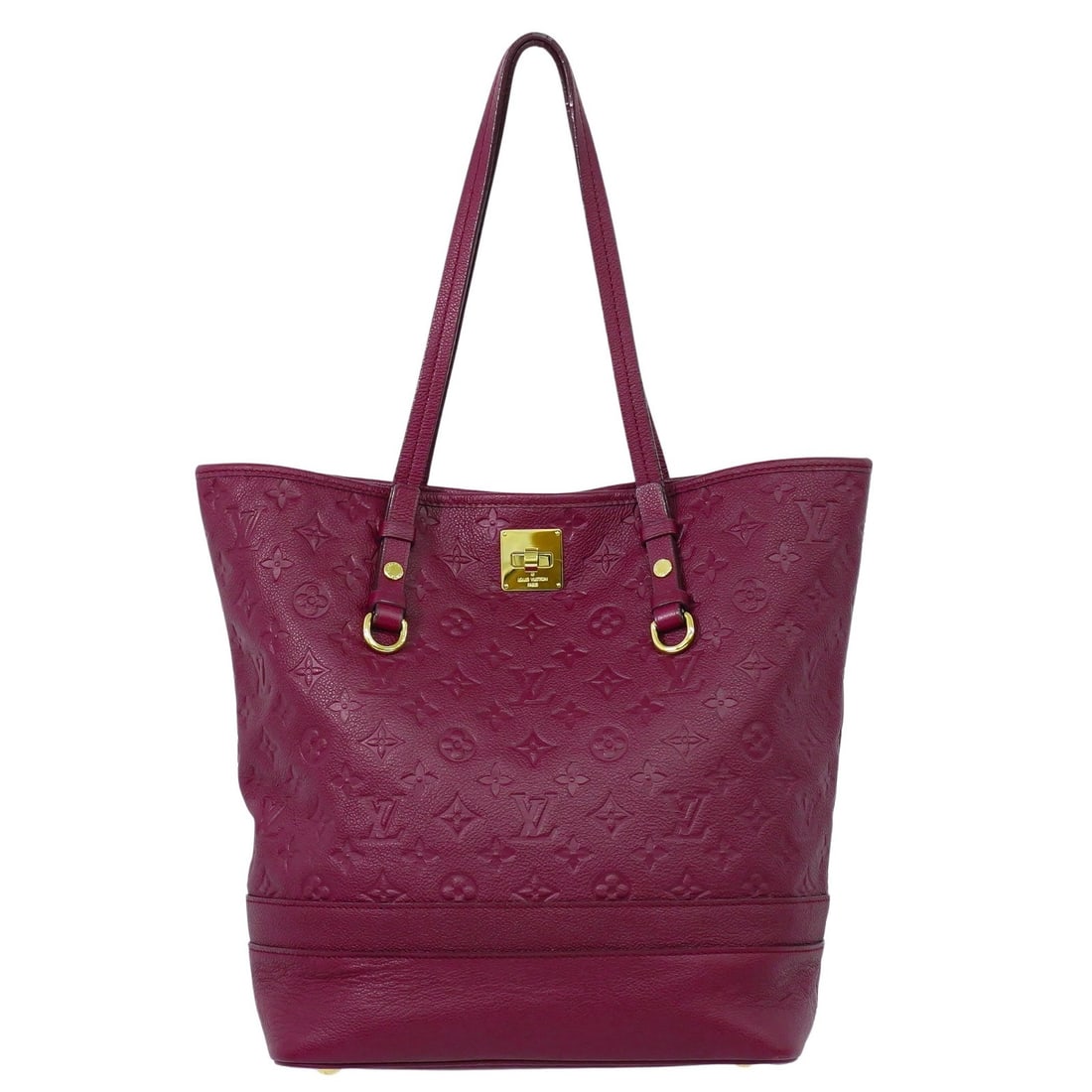 Citadine PM Burgundy Tote by Louis Vuitton: Citadine PM Burgundy Tote by Louis Vuitton This pre-owned Louis Vuitton Citadine PM handbag in burgundy features a spacious design suitable for everyday use. The bag shows signs of use, including some