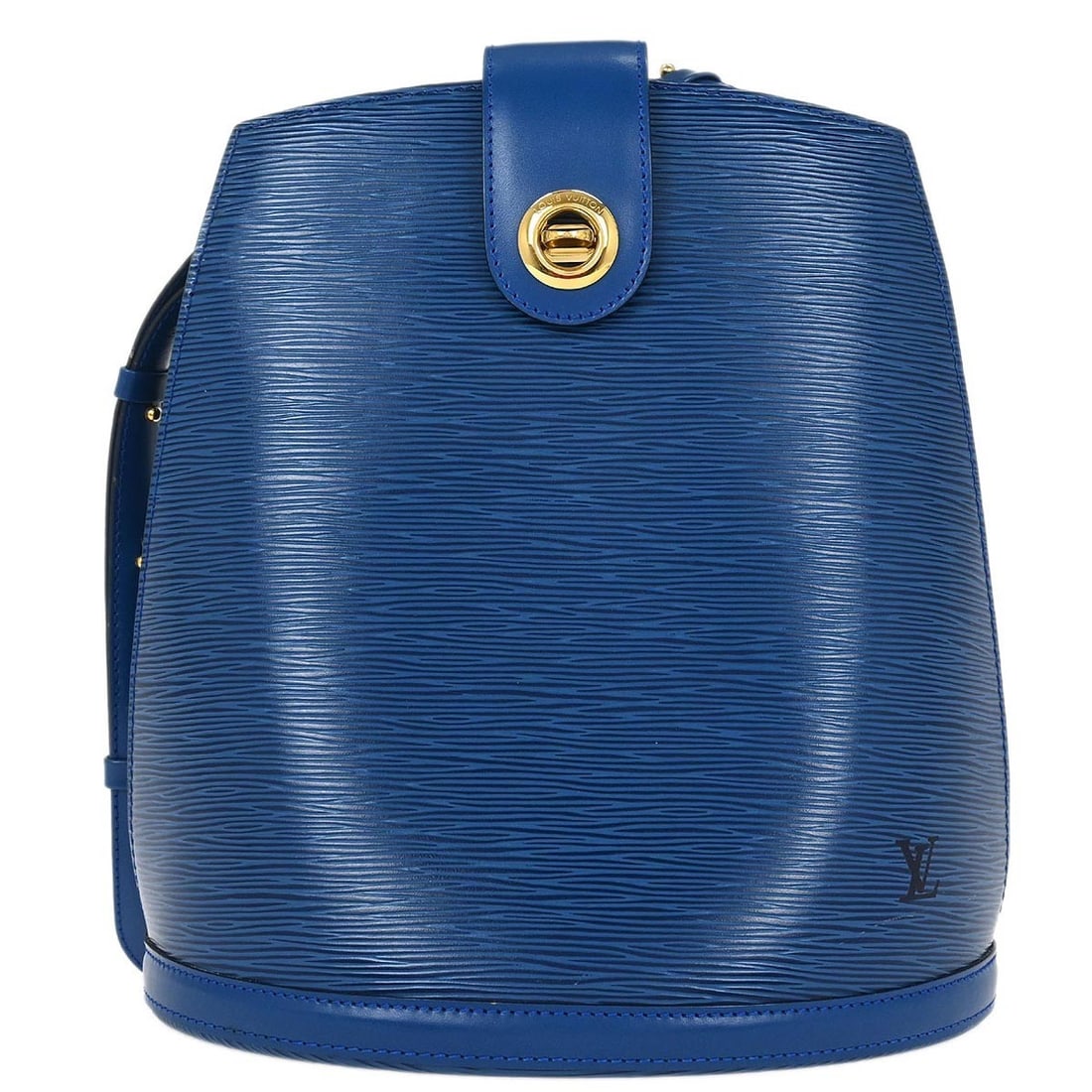 Blue Epi Leather Cluny Shoulder Bag by Louis Vuitton M52255: Blue Epi Leather Cluny Shoulder Bag by Louis Vuitton M52255 This vintage Louis Vuitton Cluny shoulder bag features blue Epi leather with the signature textured pattern and gold tone hardware. The medi