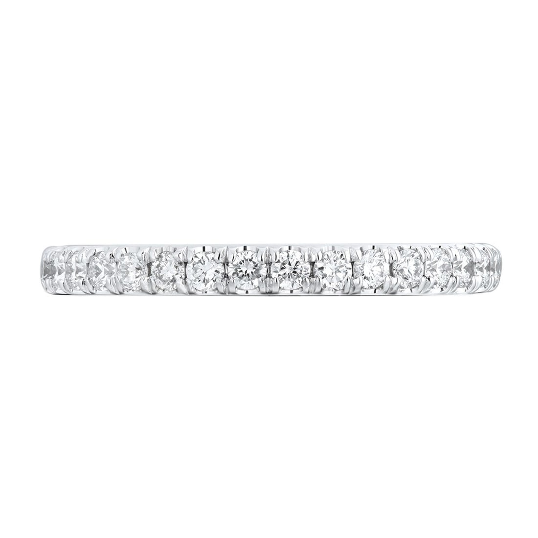 Rachel Koen 18K White Gold Pave Diamond Wedding Band 0.38ct G VS1 Size 6.5 (1 of 4)