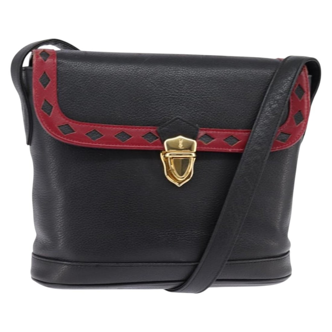 SAINT LAURENT Black Leather Shoulder Bag with Gold Accents: SAINT LAURENT Black Leather Shoulder Bag with Gold Accents This stylish SAINT LAURENT shoulder bag combines elegance and functionality, crafted from high-quality leather in a sophisticated black and g