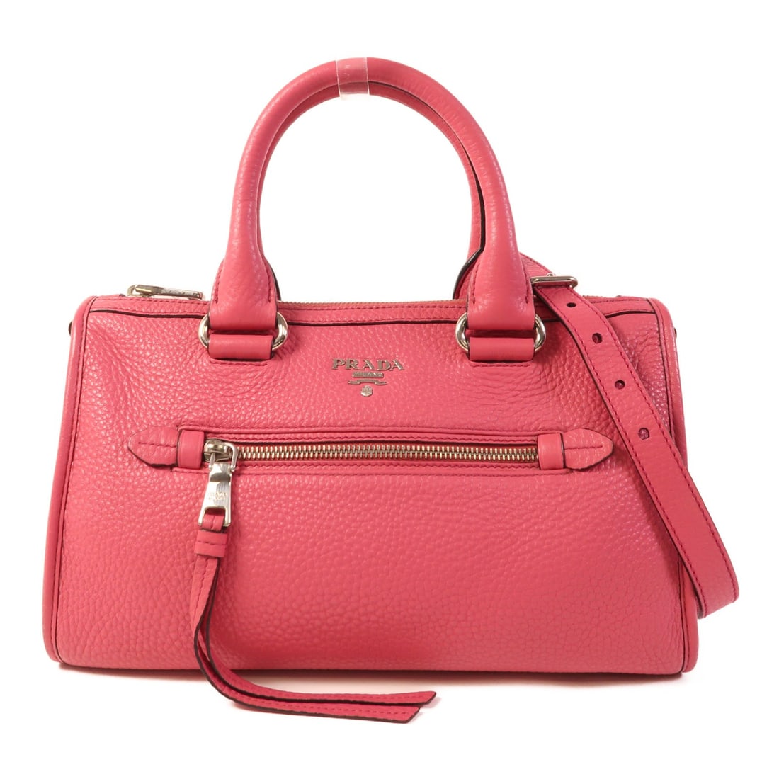 PRADA 2way Shoulder Bag Calfskin Leather Pink 1BB022 (1 of 17)