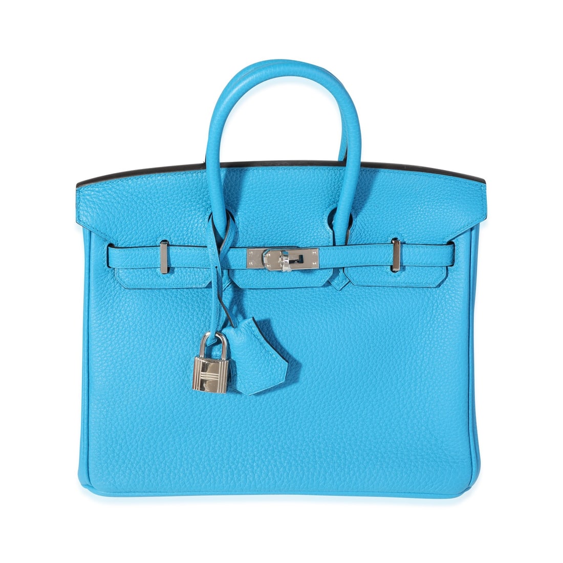 Hermes Birkin 25 Bleu Zanzibar Togo Leather Handbag with Silver-Tone Hardware (1 of 7)