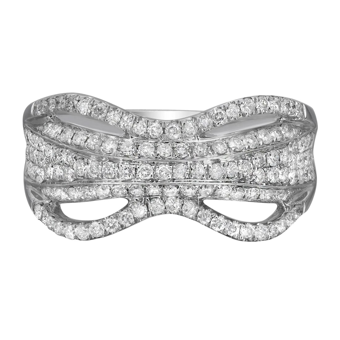 Rachel Koen 0.83Cttw Prong Set Round Diamond Cocktail Ring 14K White Gold: Rachel Koen 0.83Cttw Prong Set Round Diamond Cocktail Ring 14K White Gold This exquisite ladies cocktail ring showcases a stunning array of prong set round cut diamonds totaling 0.83 carats, offering