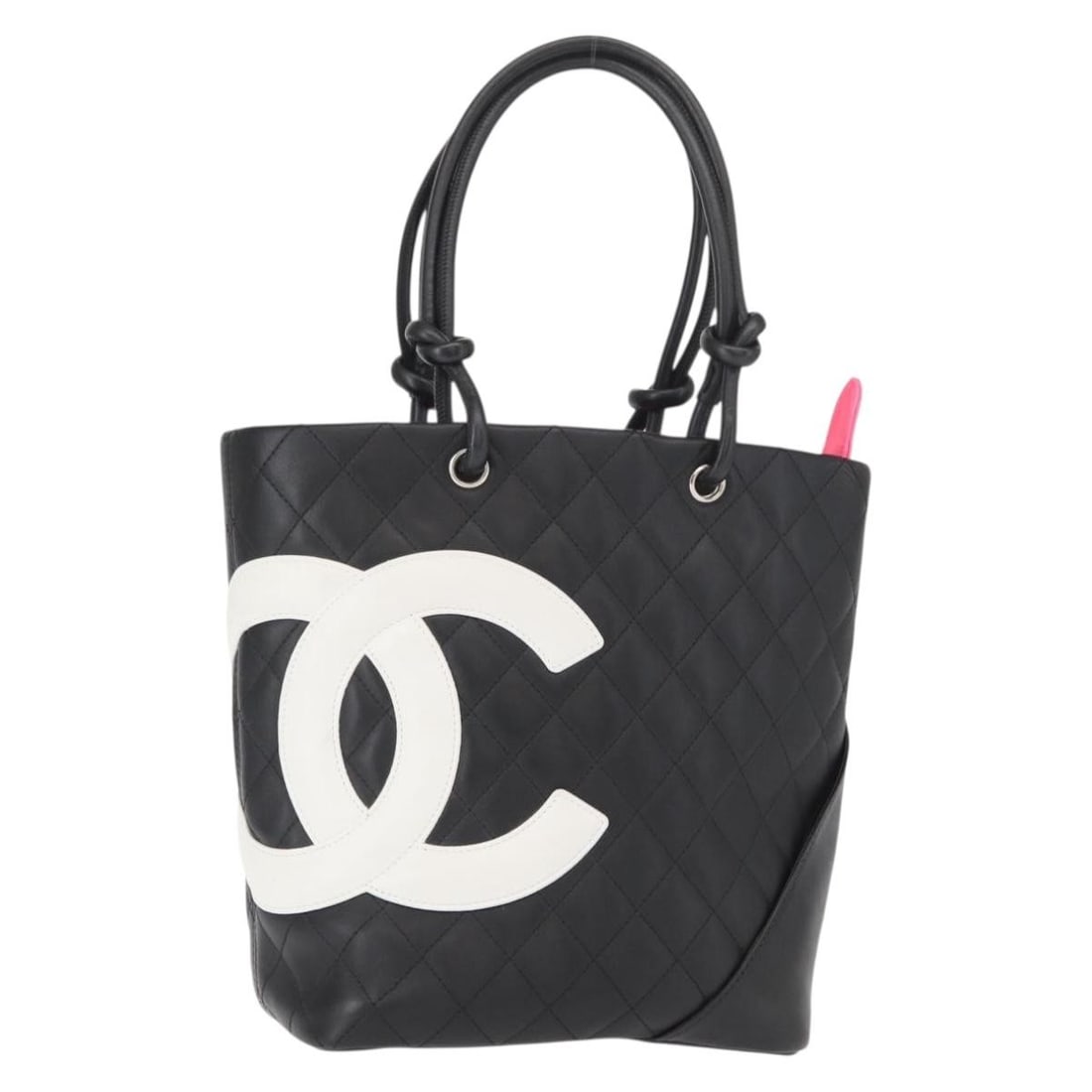 CHANEL Cambon Leather Tote Bag Black Silver Auth 158676SAM (1 of 18)