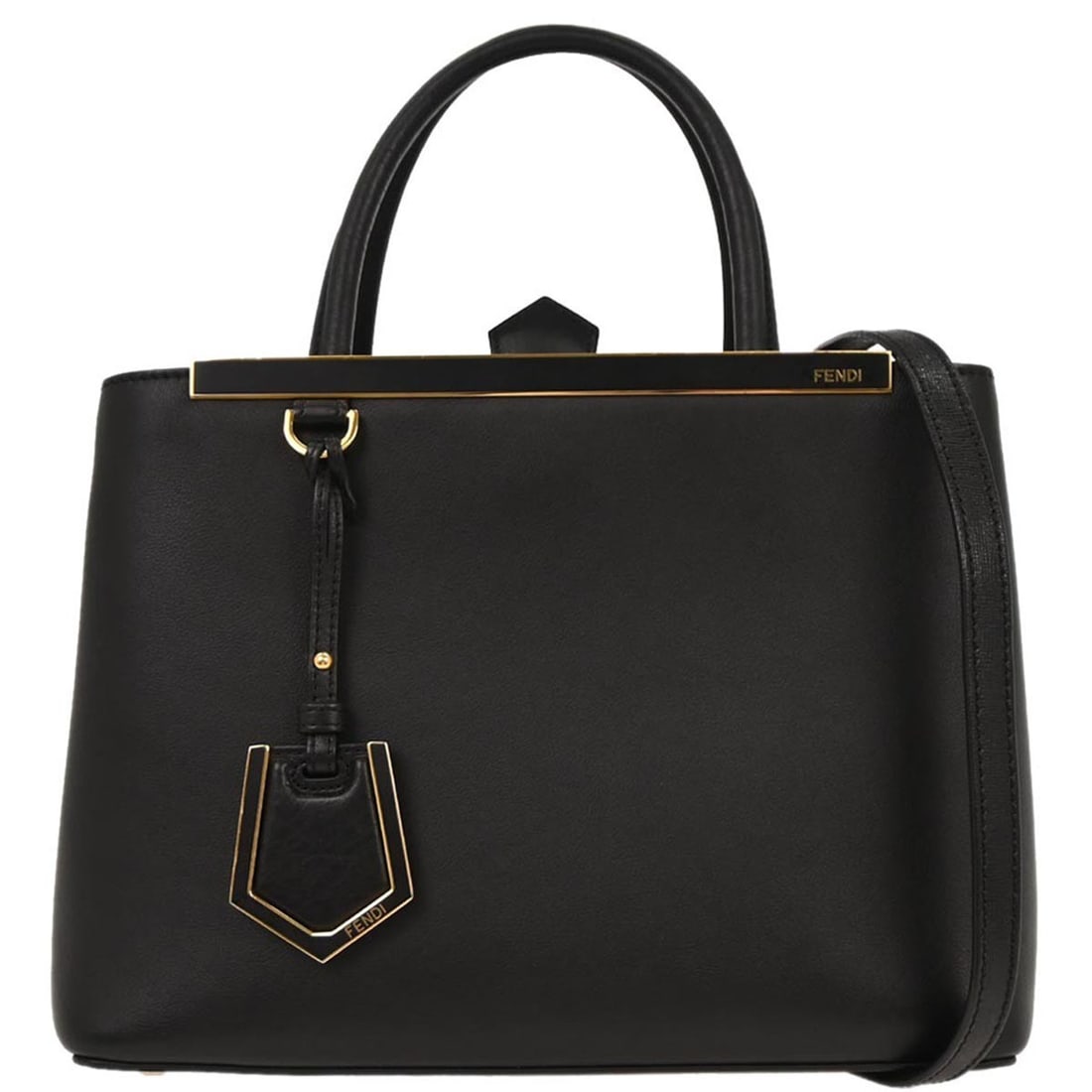 Fendi 2Jours Black Leather 2-Way Medium Handbag Model 8BH253-3WL-179-8241 (1 of 10)