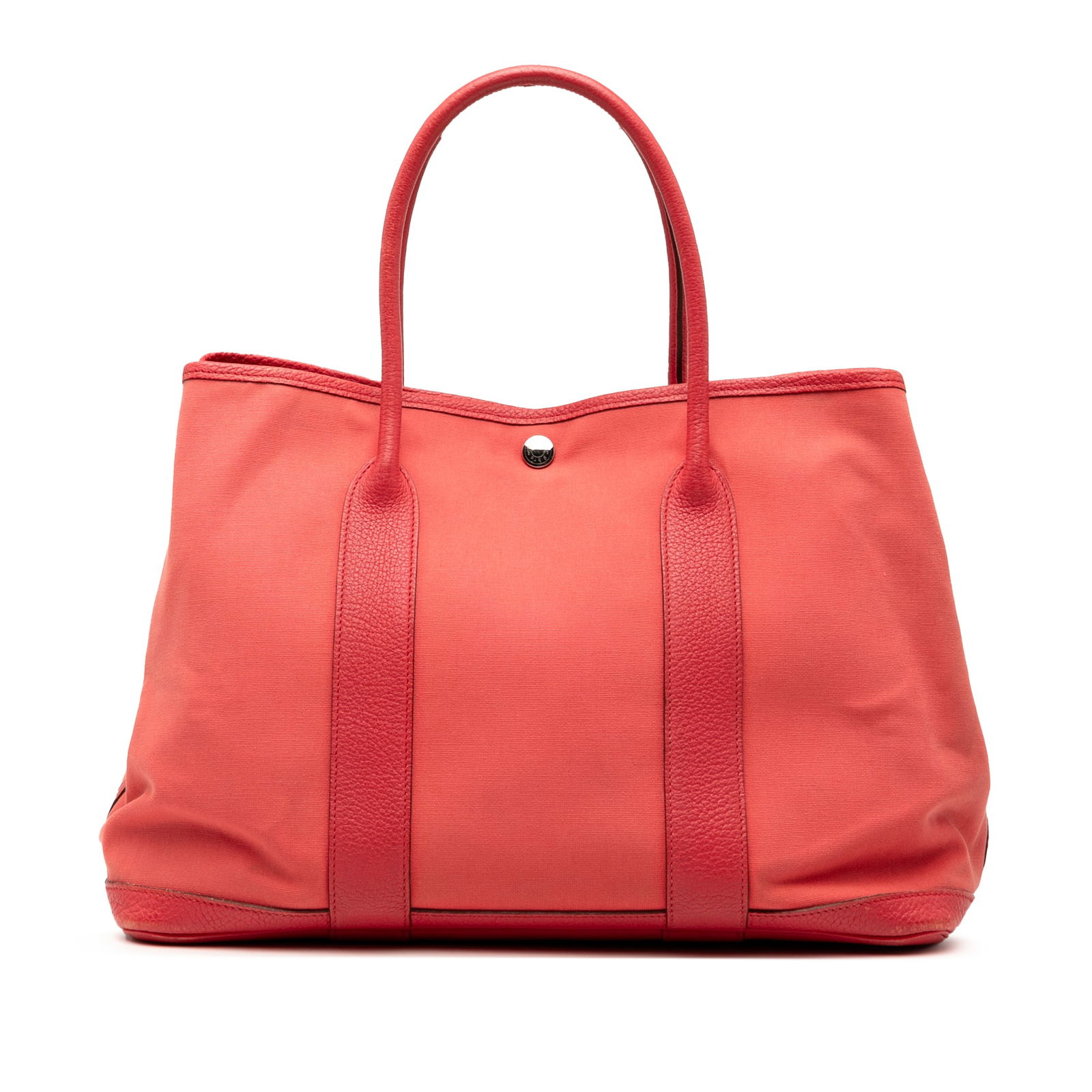 Hermes Toile Negonda Garden Party 36 Pink Fabric Bag: Hermes Toile Negonda Garden Party 36 Pink Fabric Bag Experience luxury with the Hermes Toile and Negonda Garden Party 36, a stunning pink bag crafted from durable canvas and complemented by fine leath