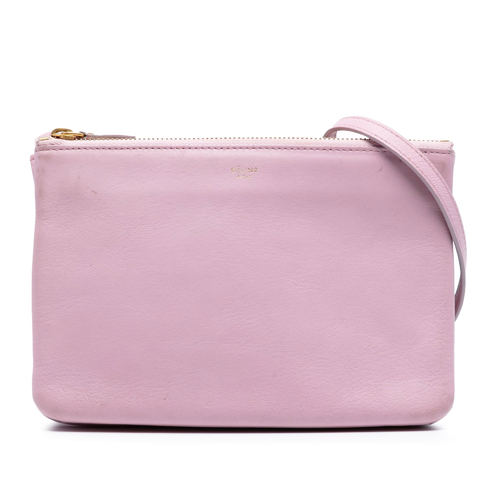 Celine Small Trio Crossbody Bag Pink Lambskin Leather (1 of 8)