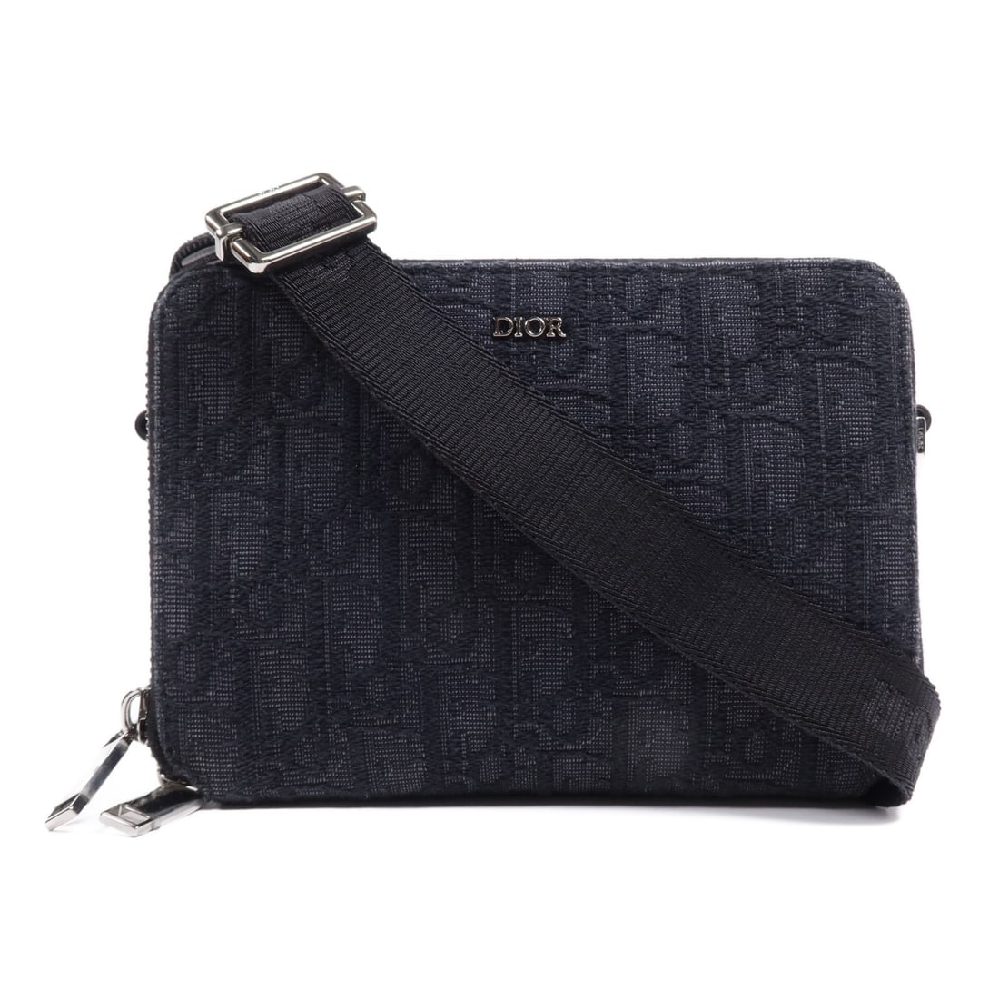 Christian Dior Oblique Zipped Pouch Black Canvas 2OBBC119YES-H03E (1 of 15)