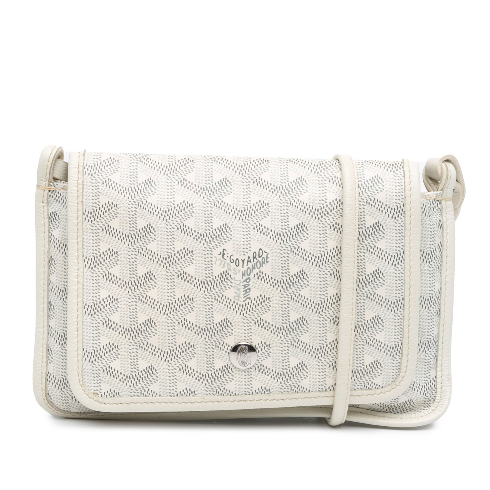 Goyardine Plumet Wallet White Coated Canvas Leather Trim: Goyardine Plumet Wallet White Coated Canvas Leather Trim Introducing the Goyardine Plumet Pocket Wallet, a sophisticated accessory crafted from coated canvas with luxurious leather trim. This stylish