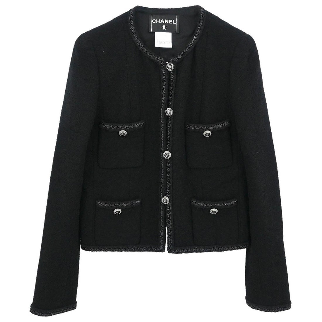 Chanel Vintage Black Single Breasted Jacket 08A Size 38 (1 of 10)