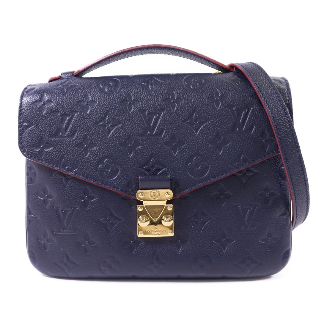 Louis Vuitton Pochette Metis Navy Calfskin Shoulder Bag with Gold Hardware M44071 (1 of 18)