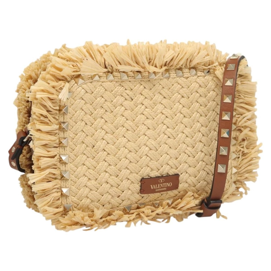 Valentino Studs Shoulder Bag Wood Beige Brown Gold Authentic: Valentino Studs Shoulder Bag Wood Beige Brown Gold Authentic This exquisite Valentino Studs Shoulder Bag is a perfect blend of elegance and functionality. Crafted in Italy, the bag features a unique e