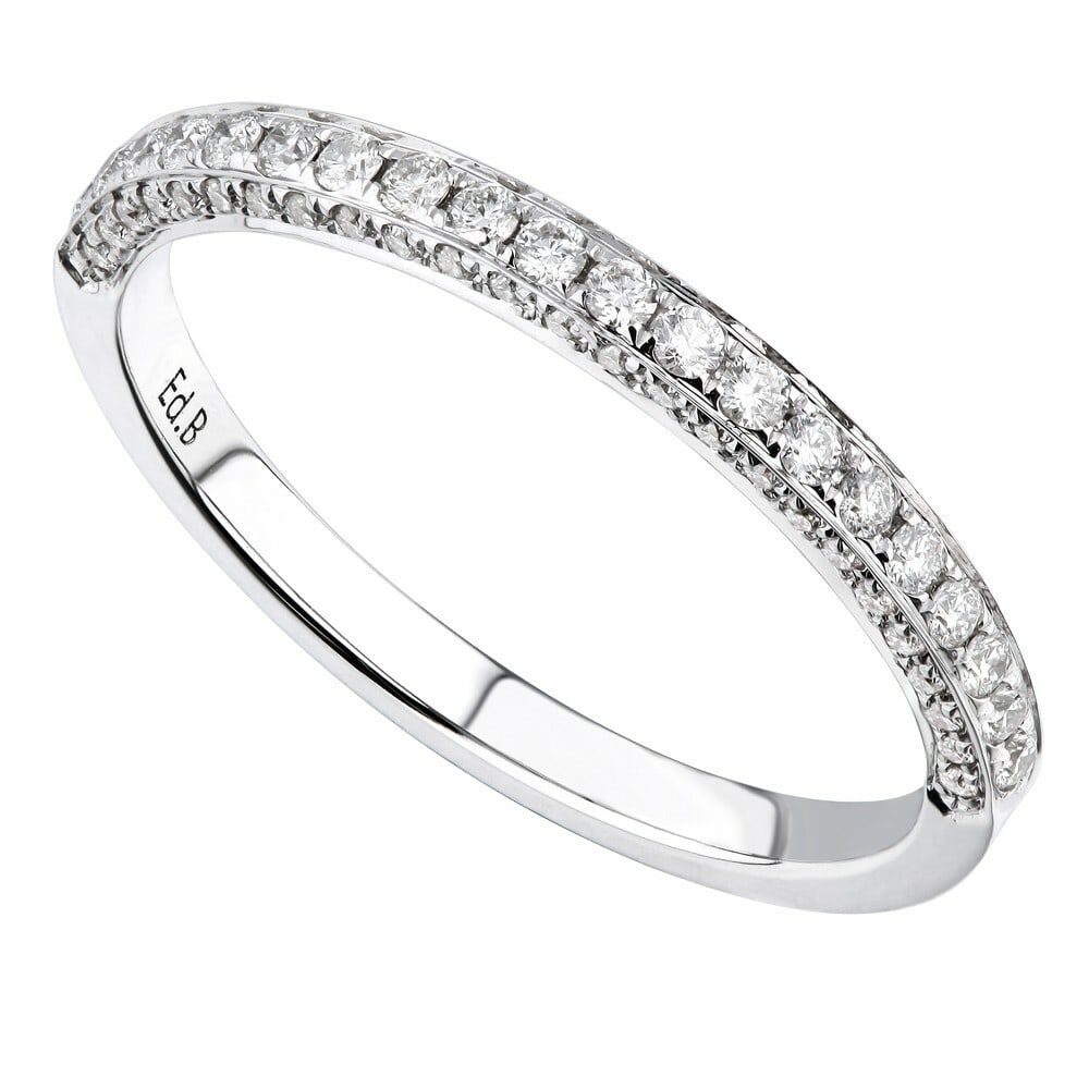Rachel Koen 18K White Gold 0.30ct Diamond Pave Ladies Ring: Rachel Koen 18K White Gold 0.30ct Diamond Pave Ladies Ring This elegant 18K white gold ladies' ring features a stunning pave setting adorned with 0.30 carats of genuine white round diamonds, making it