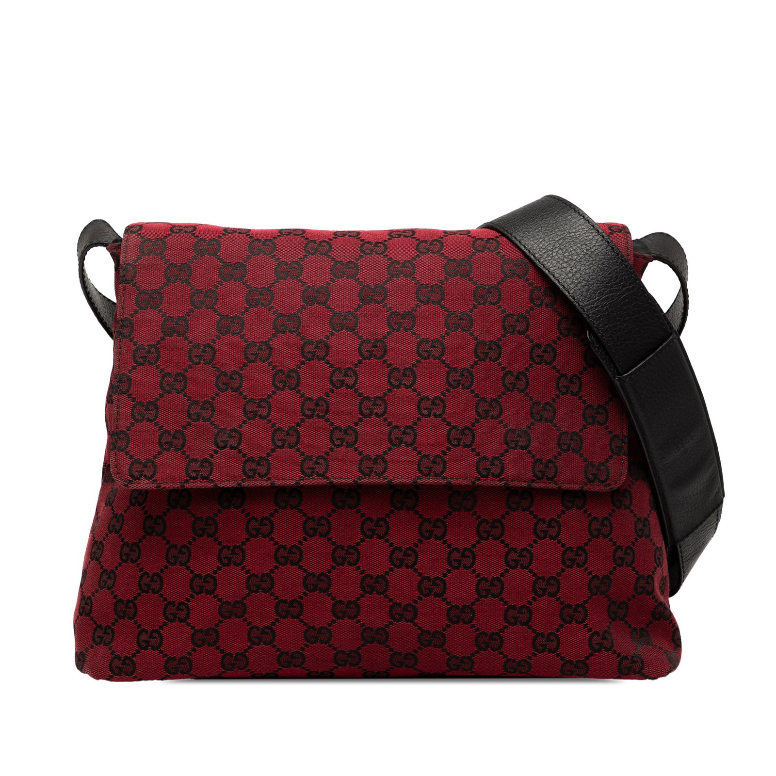 Gucci GG Canvas Red Messenger Bag with Adjustable Strap: Gucci GG Canvas Red Messenger Bag with Adjustable Strap This Gucci GG Canvas Messenger Bag is a stylish crossbody crafted from durable canvas, featuring a vibrant red color and finished with an adjust