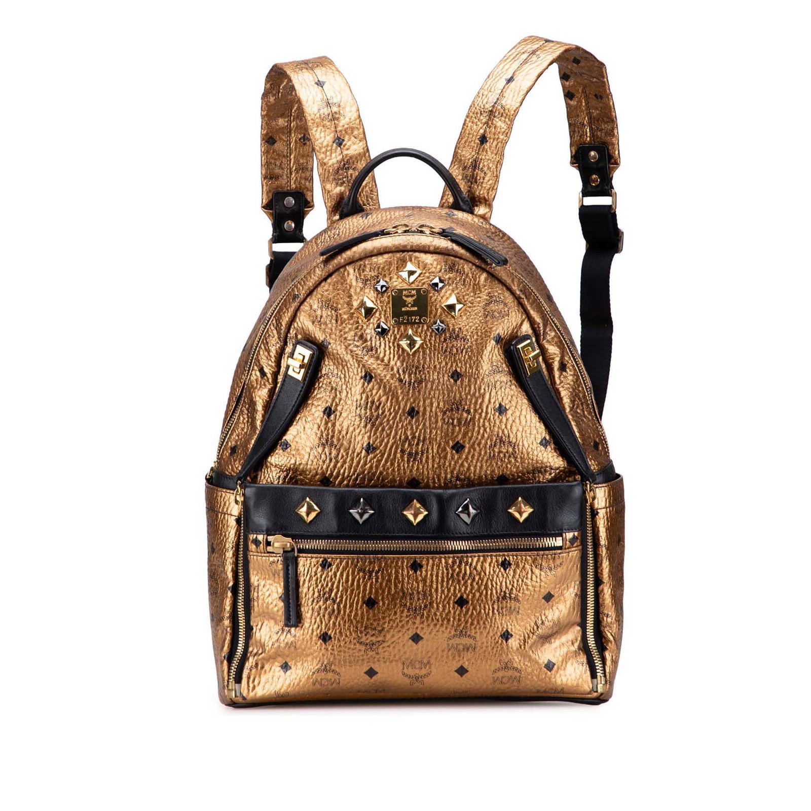 MCM Small Visetos Gold Studded Stark Backpack (1 of 11)