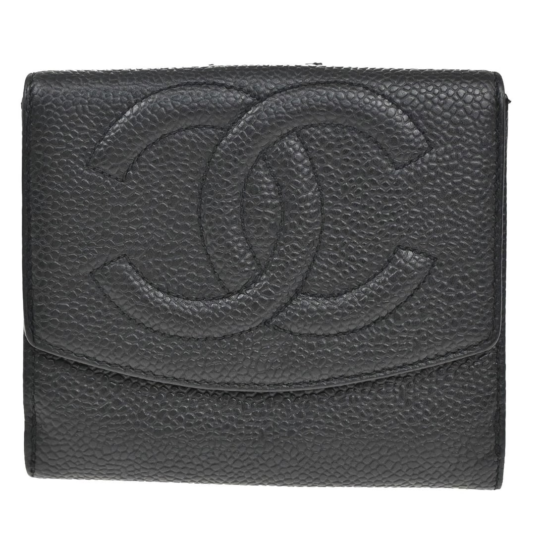 Black Chanel Timeless Series Trifold Wallet (1 of 1)