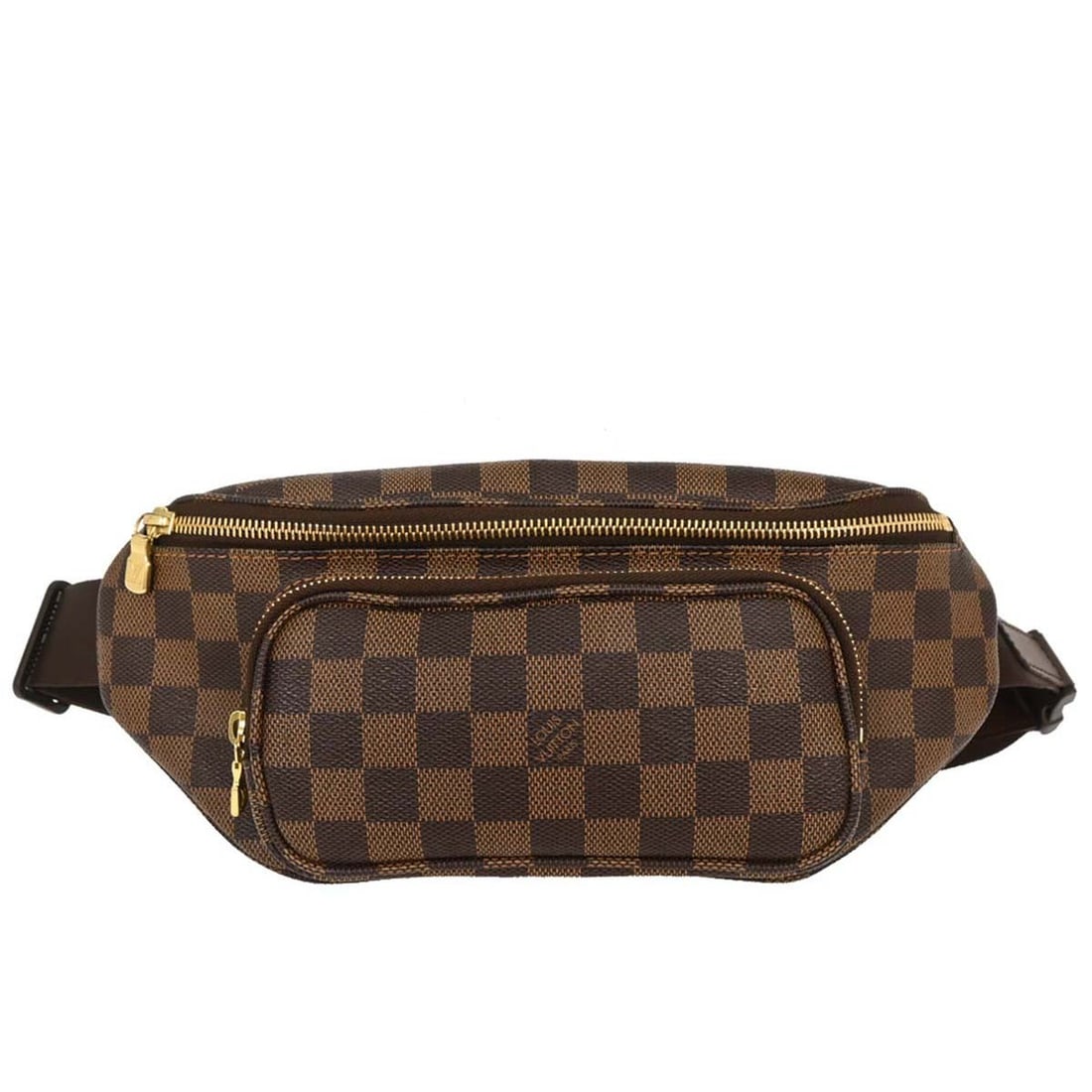 Damier Melville Brown Waist Bag by Louis Vuitton: Damier Melville Brown Waist Bag by Louis Vuitton This pre-owned Louis Vuitton Damier Melville waist bag features a classic brown design and is in very good condition, with only minor scuffs on the lea
