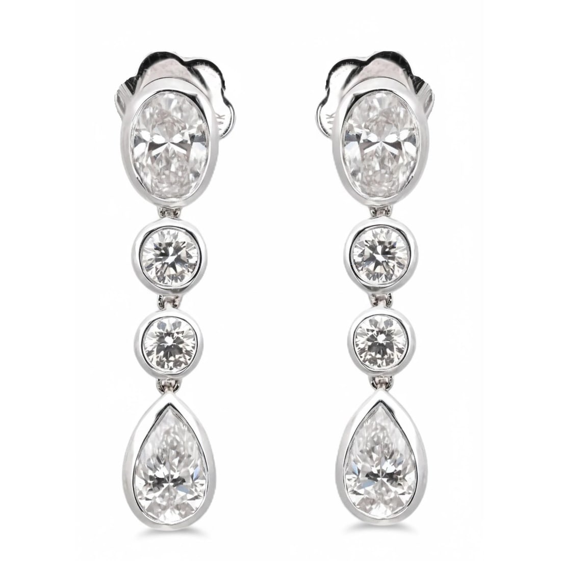 Rachel Koen 2.62Ctw Lab Grown Diamond Drop Earrings 14K White Gold: Rachel Koen 2.62Ctw Lab Grown Diamond Drop Earrings 14K White Gold Elevate your style with these exquisite Multi Shape Lab Grown Diamond Drop Earrings by Rachel Koen. Crafted from lustrous 14k white g