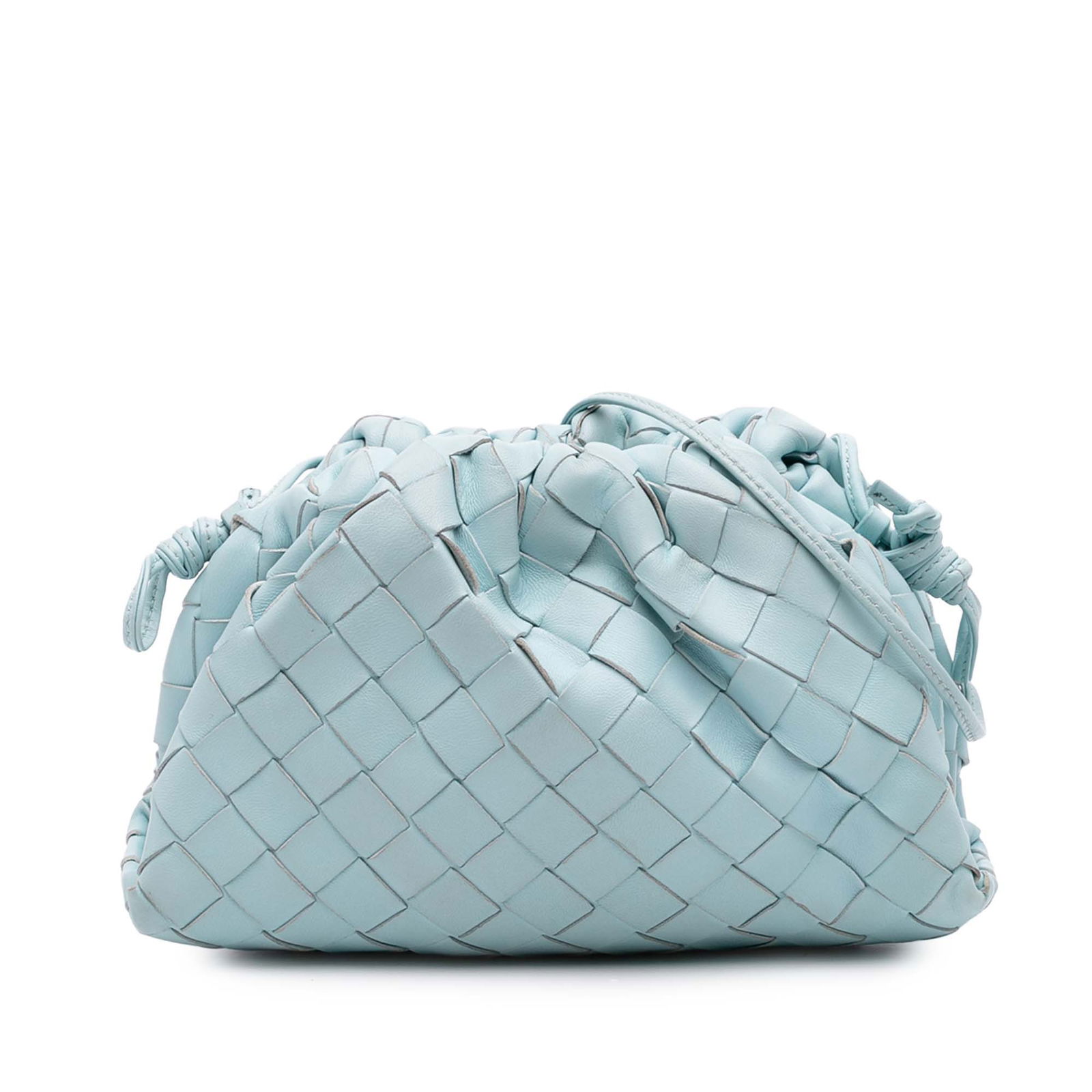 Bottega Veneta Nappa Intrecciato Mini Pouch Crossbody Bag Blue (1 of 10)