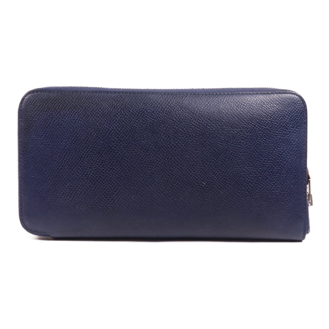 Navy Epsom Leather Long Wallet by Hermes with L-Shaped Zipper (1 of 18)