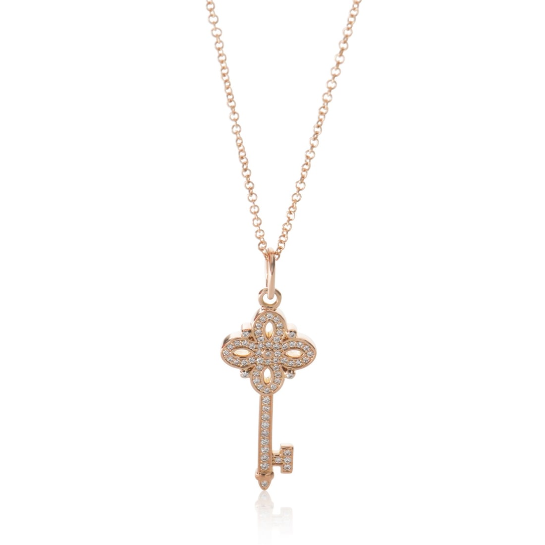 Tiffany & Co. Mini Victoria Key Pendant in Rose Gold with Diamond (1 of 4)