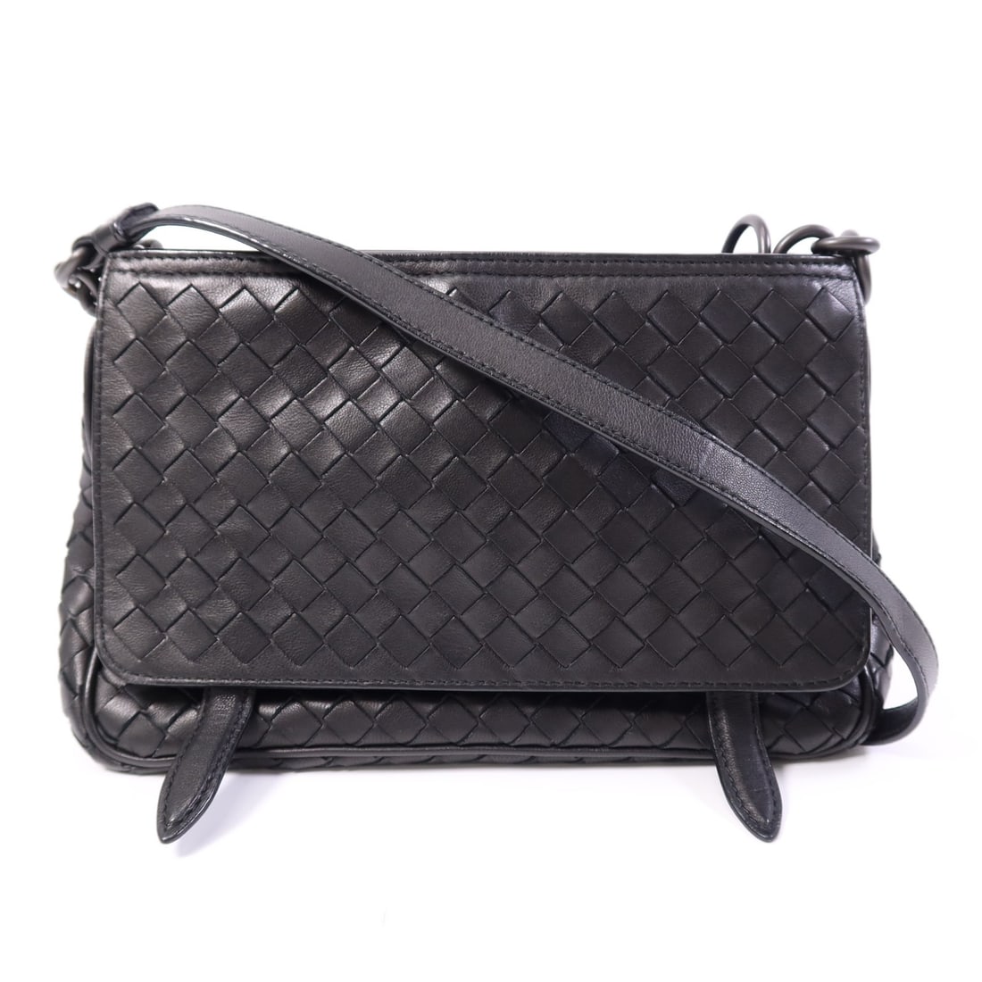 BOTTEGA VENETA Black Calfskin Leather Shoulder Bag: BOTTEGA VENETA Black Calfskin Leather Shoulder Bag This elegant shoulder bag from Bottega Veneta is crafted from luxurious black calfskin leather. Designed for both style and functionality, it feature