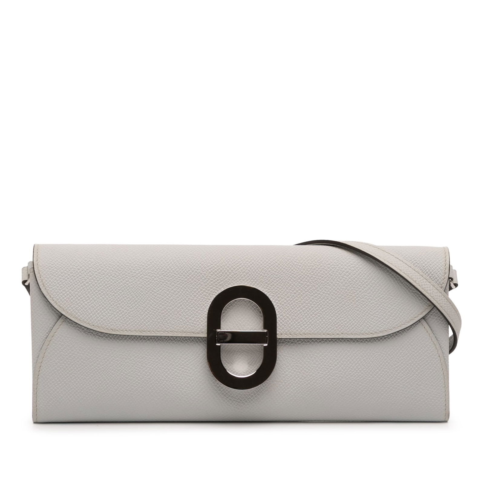 Hermes Maillon To Go Crossbody Epsom Leather Wallet in Gris Pale (1 of 11)