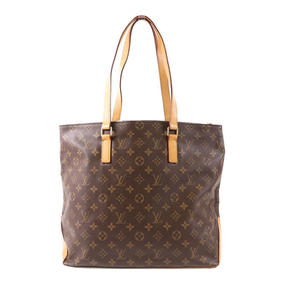 LOUIS VUITTON Cabas Mezzo Monogram Tote Bag GHW Brown PVC Canvas: LOUIS VUITTON Cabas Mezzo Monogram Tote Bag GHW Brown PVC Canvas The LOUIS VUITTON Cabas Mezzo Shoulder Tote Bag combines elegance and functionality. Crafted from durable PVC coated canvas, this styli