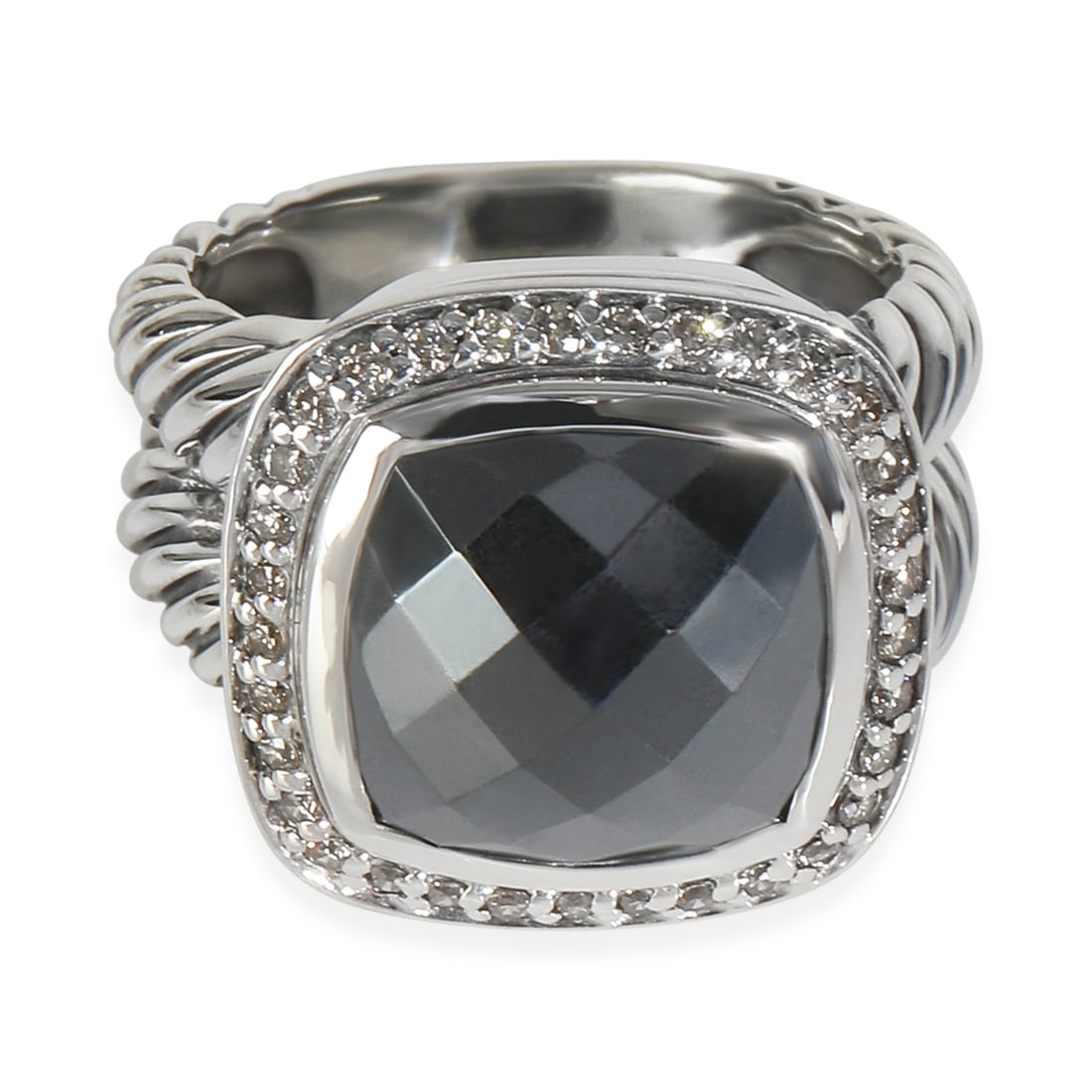 David Yurman Albion Ring Sterling Silver Hematite Diamond 0.25ct (1 of 4)