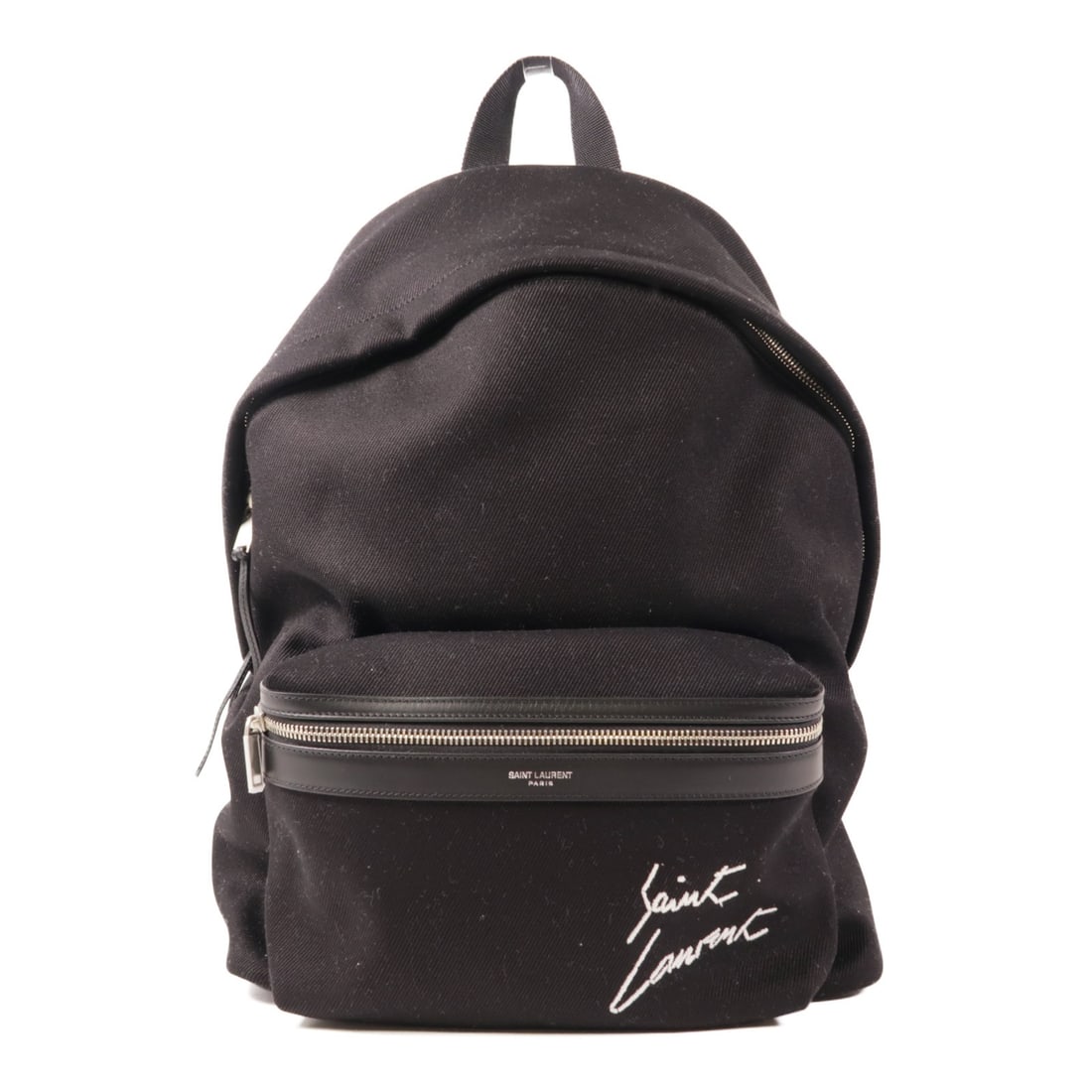 SAINT LAURENT YSL Black Canvas City Rucksack Backpack 534968 (1 of 12)