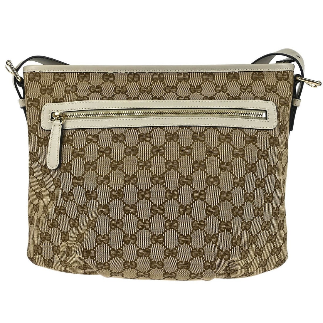 Gucci Vintage Beige GG Canvas Leather Shoulder Bag 388930 001998 (1 of 10)