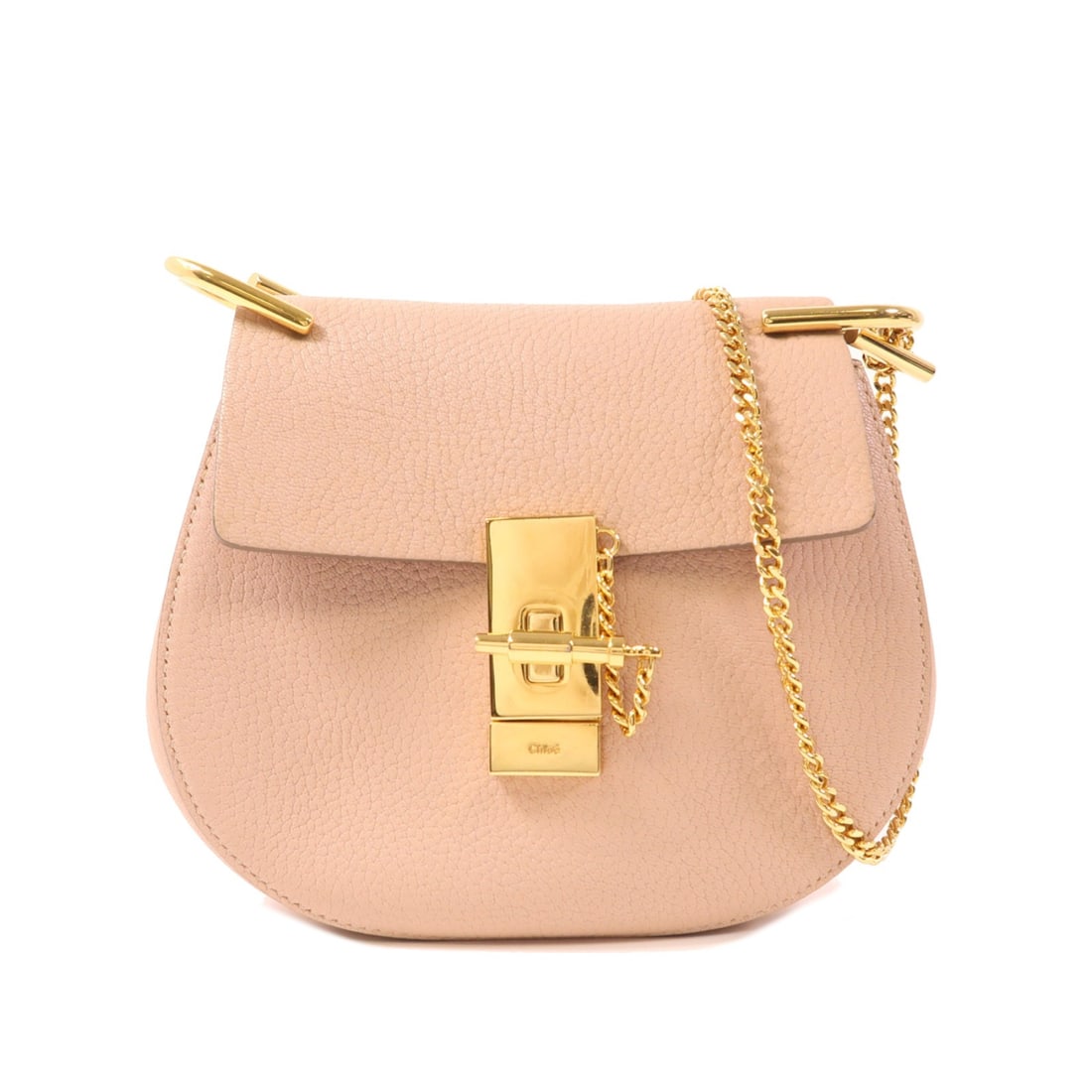 Chloe Drew Chain Shoulder Bag Pink Calfskin Leather (1 of 12)