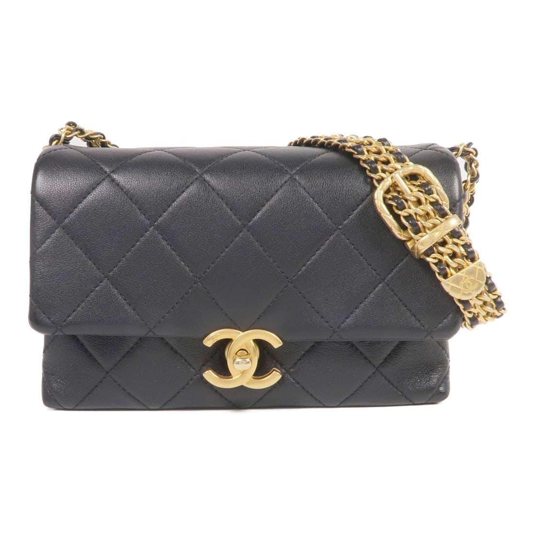 CHANEL CC GHW Black Calfskin Leather Shoulder Bag AS3994 (1 of 15)