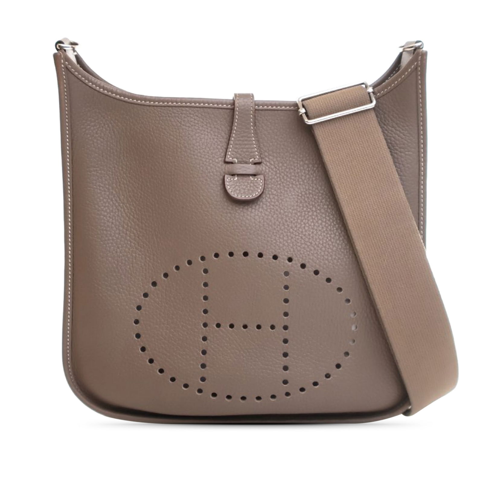 Hermes Clemence Evelyne III PM Brown Leather Bag (1 of 15)