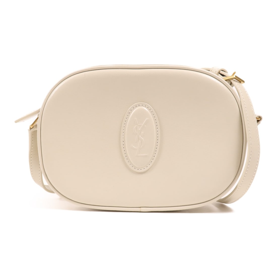 SAINT LAURENT Le 61 Beige Calfskin GHW Shoulder Bag: SAINT LAURENT Le 61 Beige Calfskin GHW Shoulder Bag Elevate your style with the SAINT LAURENT Le 61 Camera Bag, a chic shoulder bag crafted from luxurious beige calfskin leather. Designed for both fun