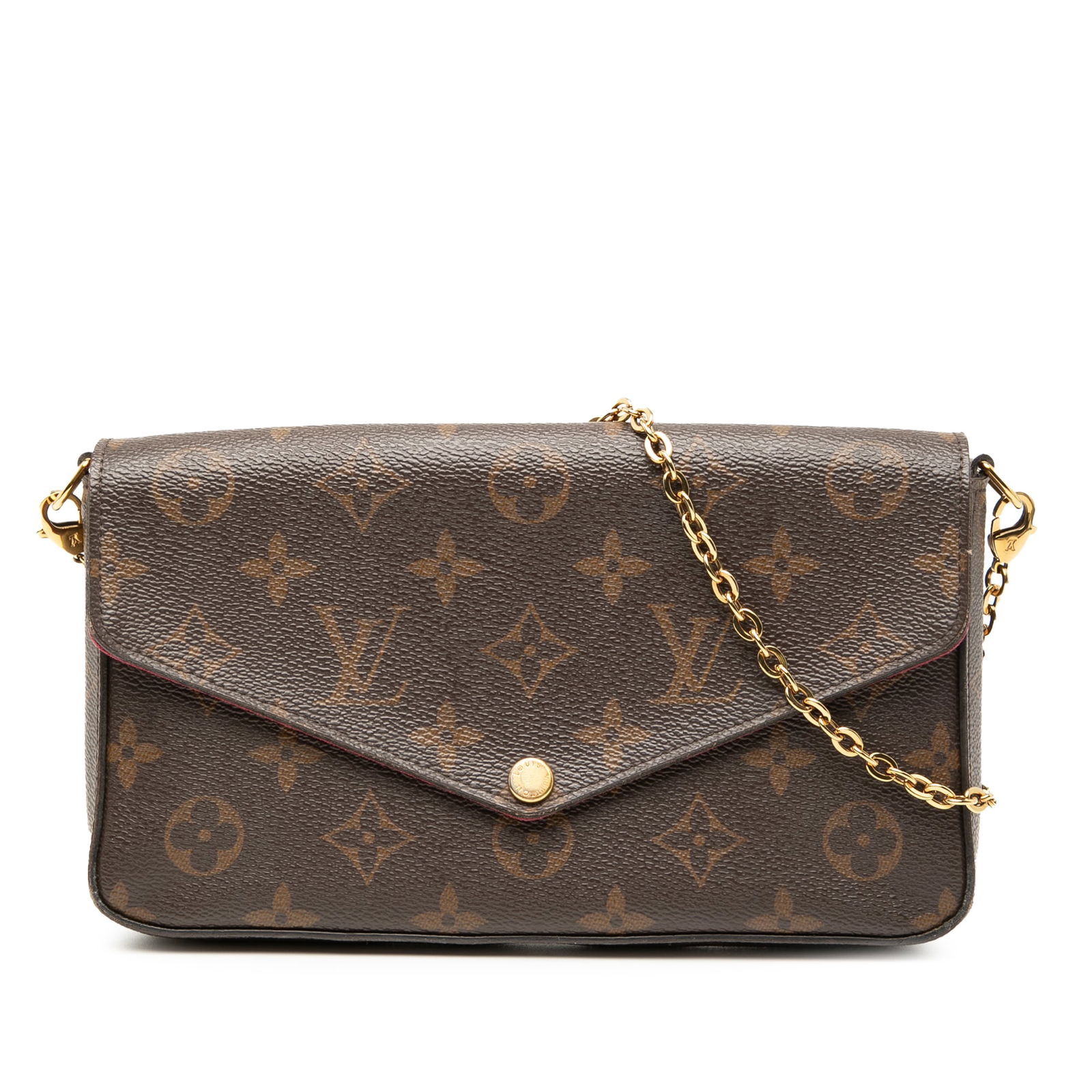 Louis Vuitton Monogram Pochette Felicie Crossbody Bag: Louis Vuitton Monogram Pochette Felicie Crossbody Bag The Louis Vuitton Monogram Pochette Felicie is a stylish crossbody bag crafted from durable monogram canvas. This elegant bag features a gold-tone