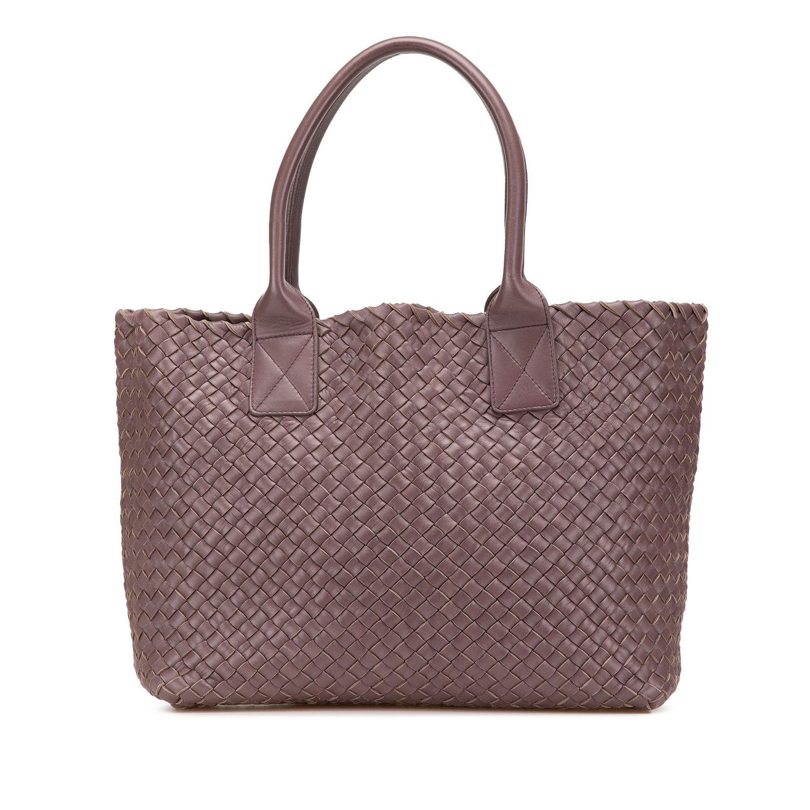 Bottega Veneta Pink Lambskin Intreccio Cabat Tote Bag: Bottega Veneta Pink Lambskin Intreccio Cabat Tote Bag The Bottega Veneta Lambskin Intreccio Cabat Tote is a beautifully crafted bag made from woven lambskin leather, showcasing a luxurious pink hue. I