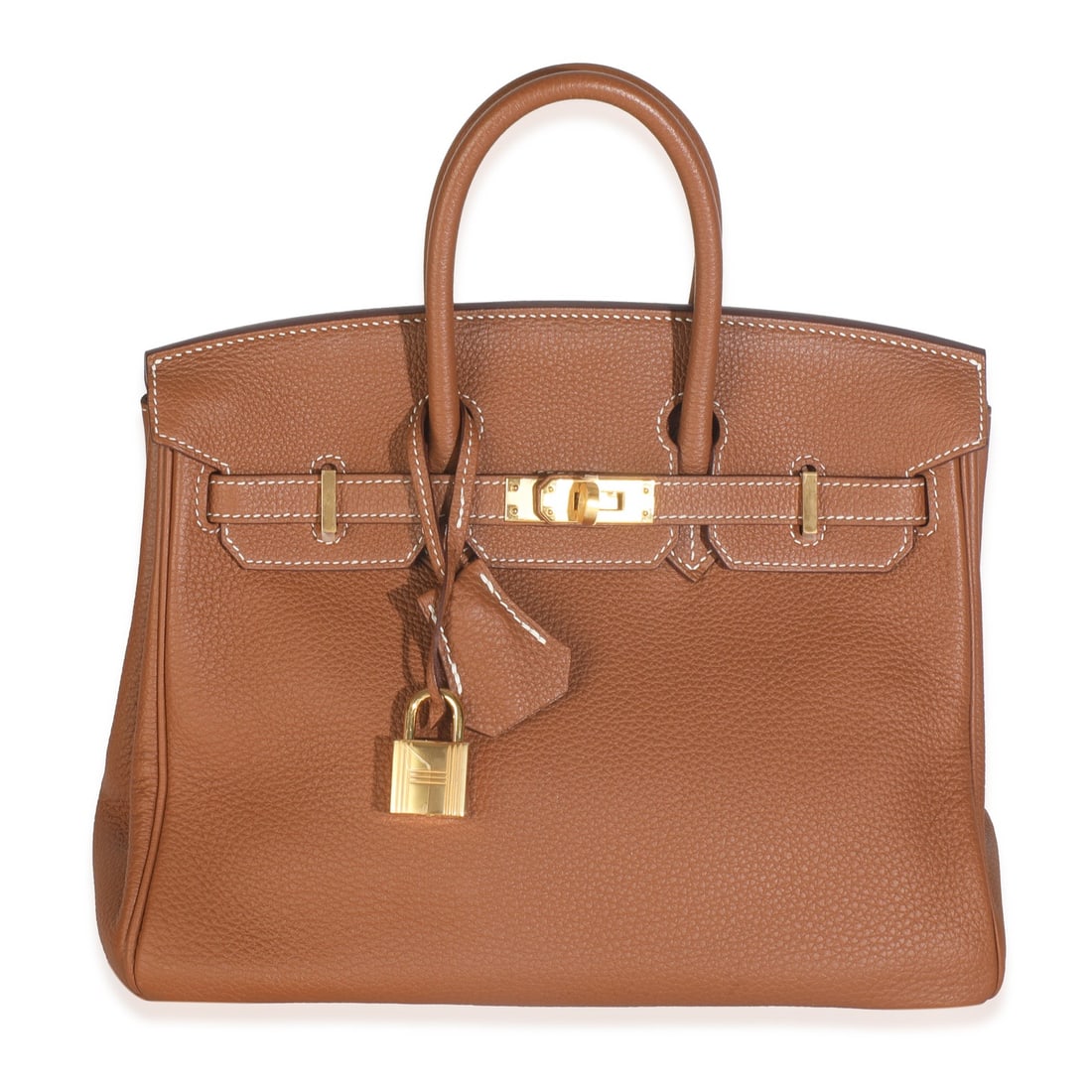 Hermes Birkin 25 Gold Togo Leather Handbag with Gold-Tone Hardware (1 of 8)