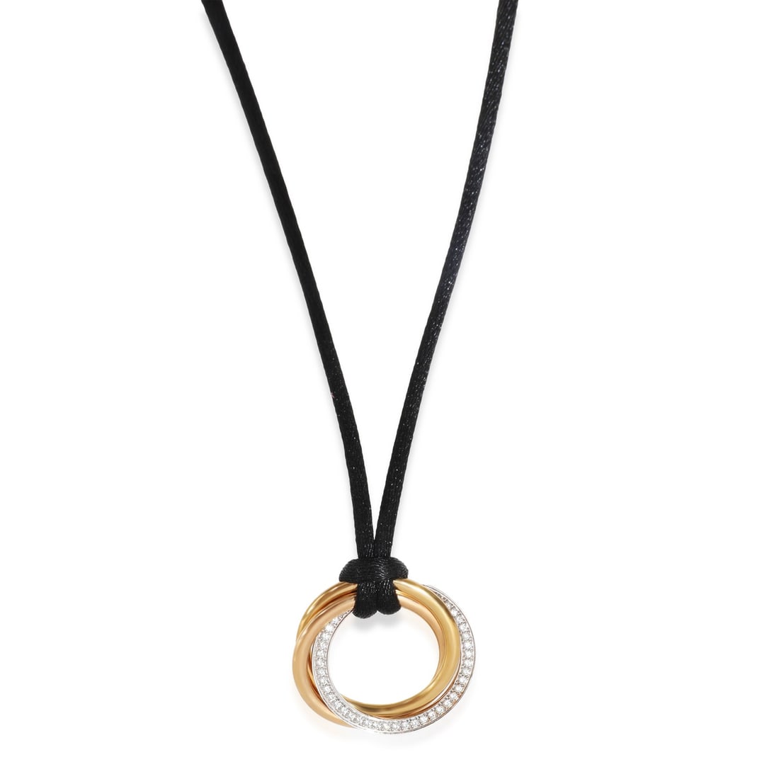 Cartier Medium Model Trinity Necklace 18k 3-Tone Gold Diamond 0.38ct (1 of 5)