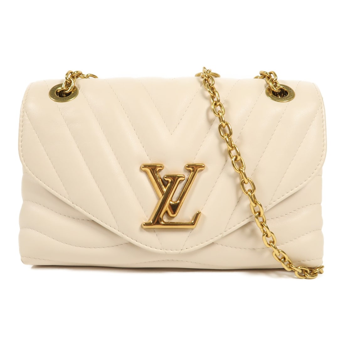 LOUIS VUITTON New Wave PM Beige Calfskin Shoulder Bag: LOUIS VUITTON New Wave PM Beige Calfskin Shoulder Bag Elevate your style with this exquisite Louis Vuitton New Wave PM Shoulder Bag, crafted from premium calfskin leather in a sophisticated beige hue.