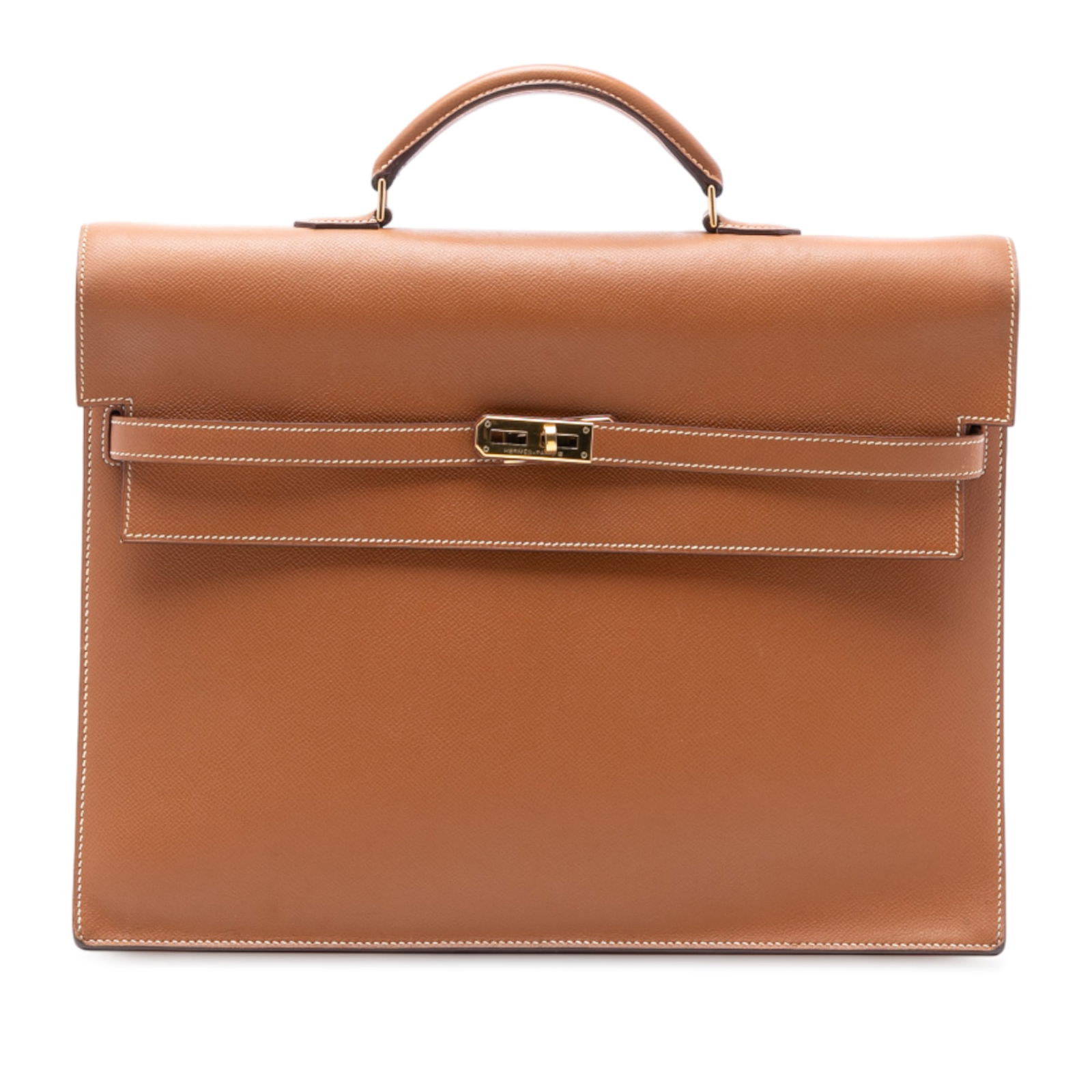 Hermes Epsom Kelly Depeches 38 Leather Bag Brown: Hermes Epsom Kelly Depeches 38 Leather Bag Brown The Hermes Epsom Kelly Depeches 38 is an elegant brown leather bag featuring a structured body, flat leather top handle, and a top flap with a secure t