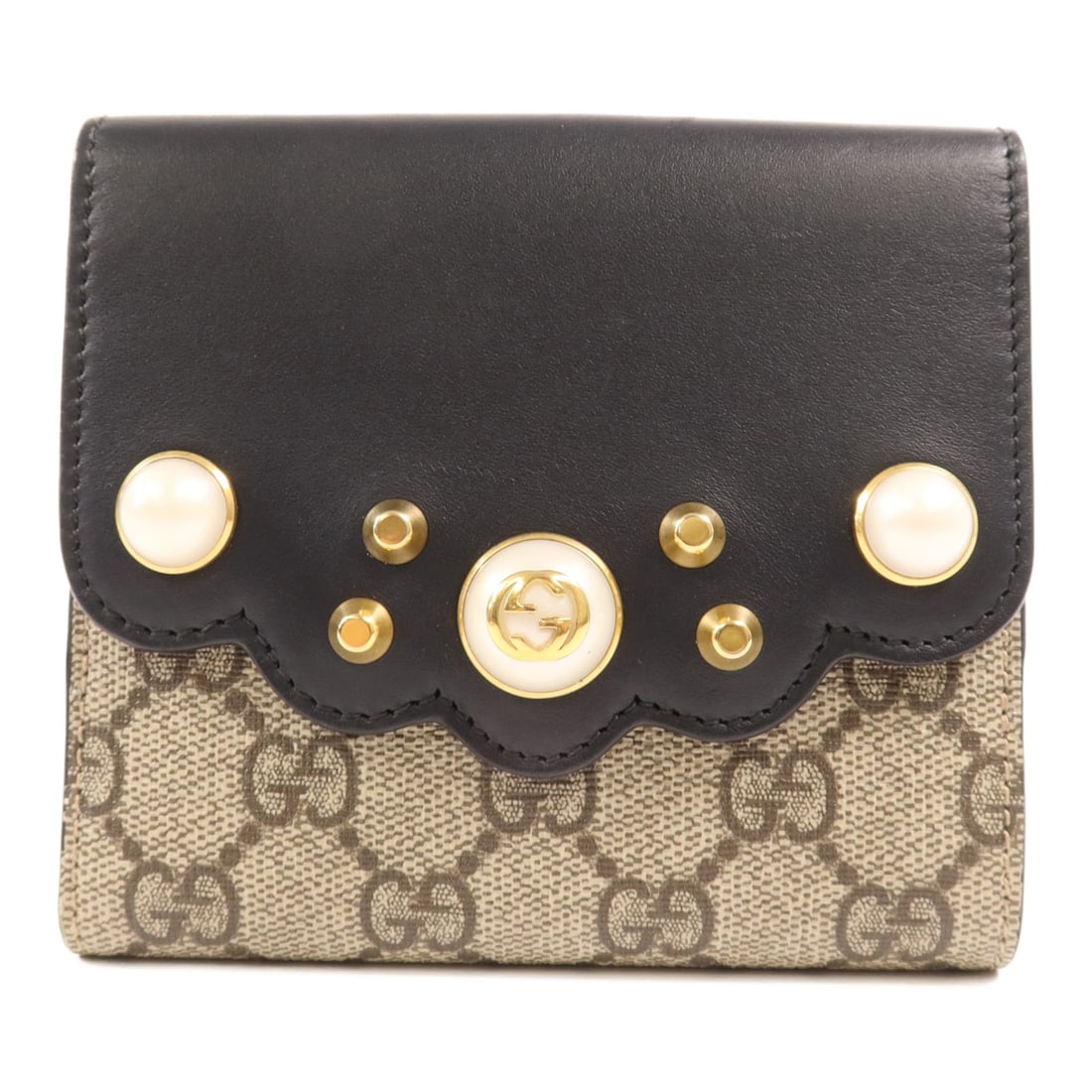 GUCCI GG Supreme Bi-fold Wallet Coated Canvas Brown Black Italy (1 of 14)