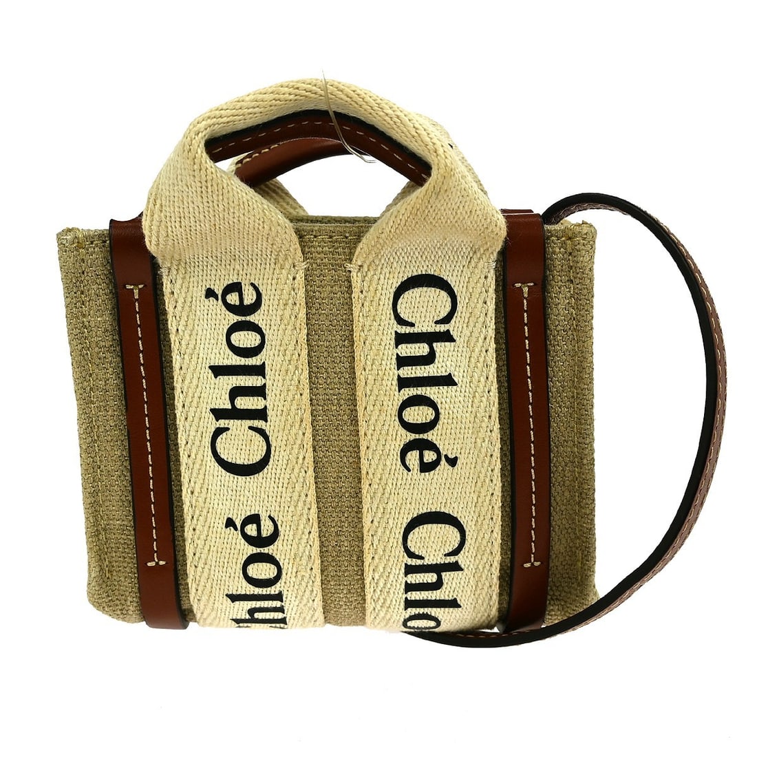 Chloe Beige Woody 2Way Handbag 01135765-9 Top Handle Bag (1 of 7)