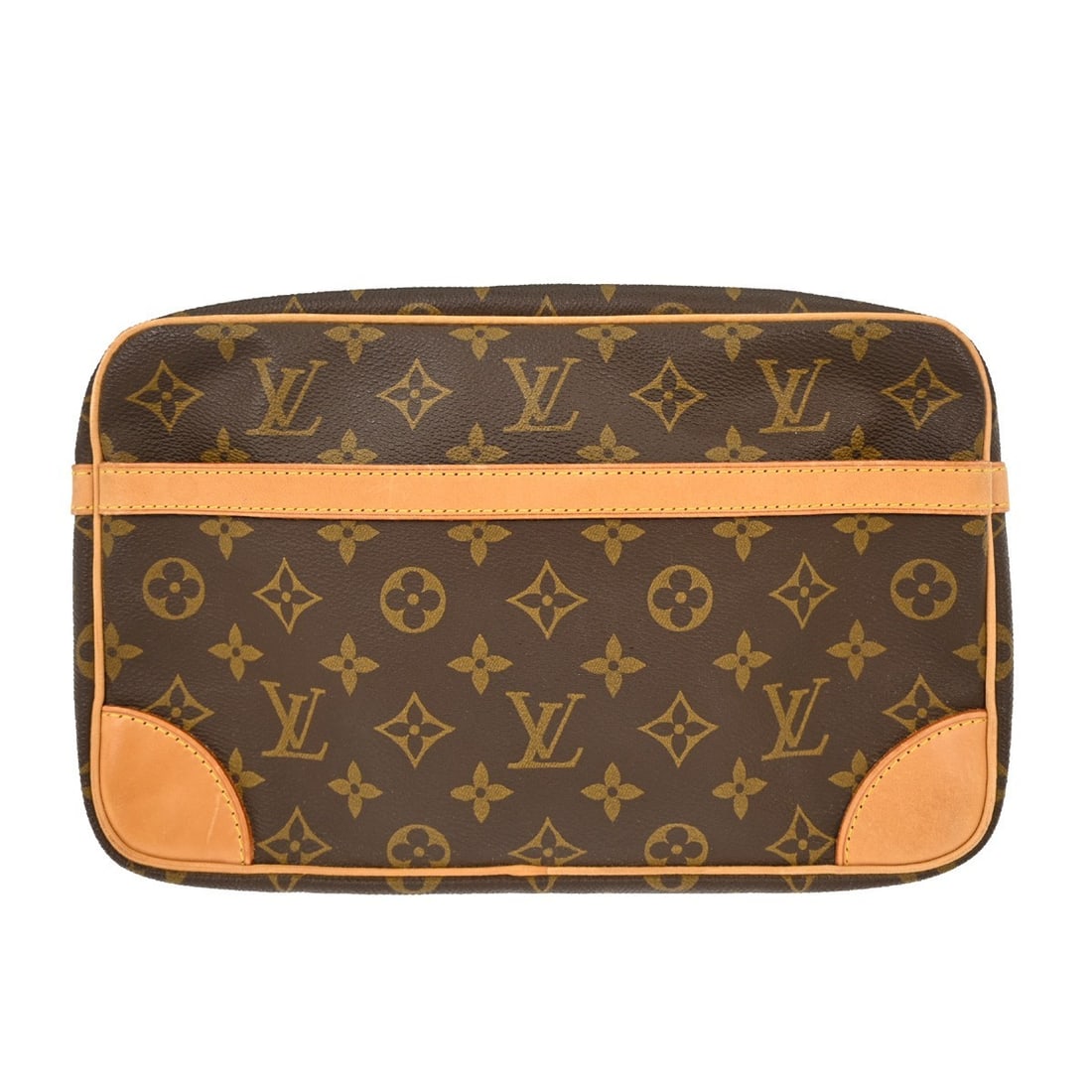 Louis Vuitton Compiegne 28 Monogram Clutch Bag M51845 Brown Canvas: Louis Vuitton Compiegne 28 Monogram Clutch Bag M51845 Brown Canvas This Louis Vuitton Compiegne 28 Clutch Bag embodies elegance and practicality. Featuring the iconic Monogram canvas exterior, this vi