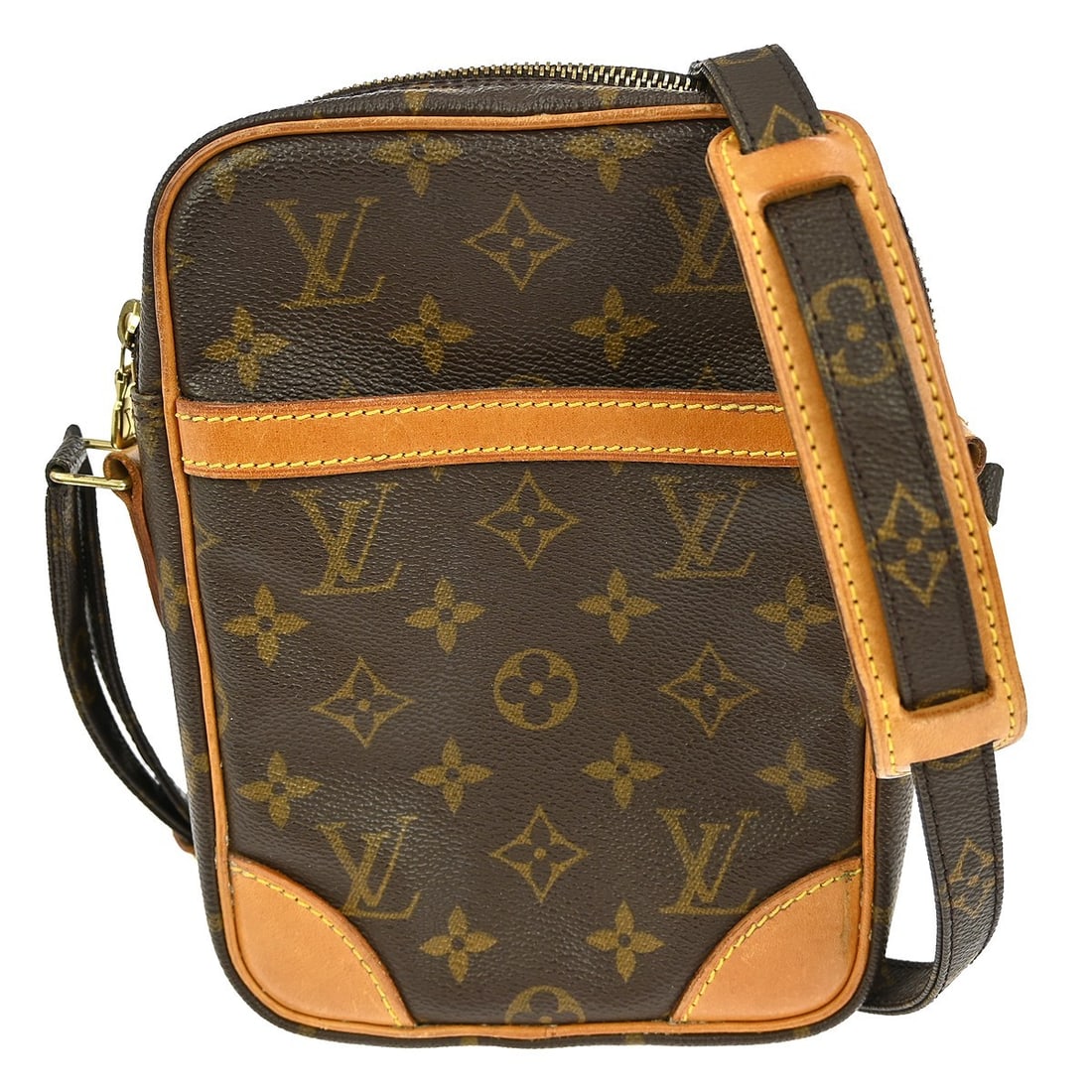 Louis Vuitton Danube Monogram Crossbody Bag M45266 Brown Canvas Leather (1 of 8)