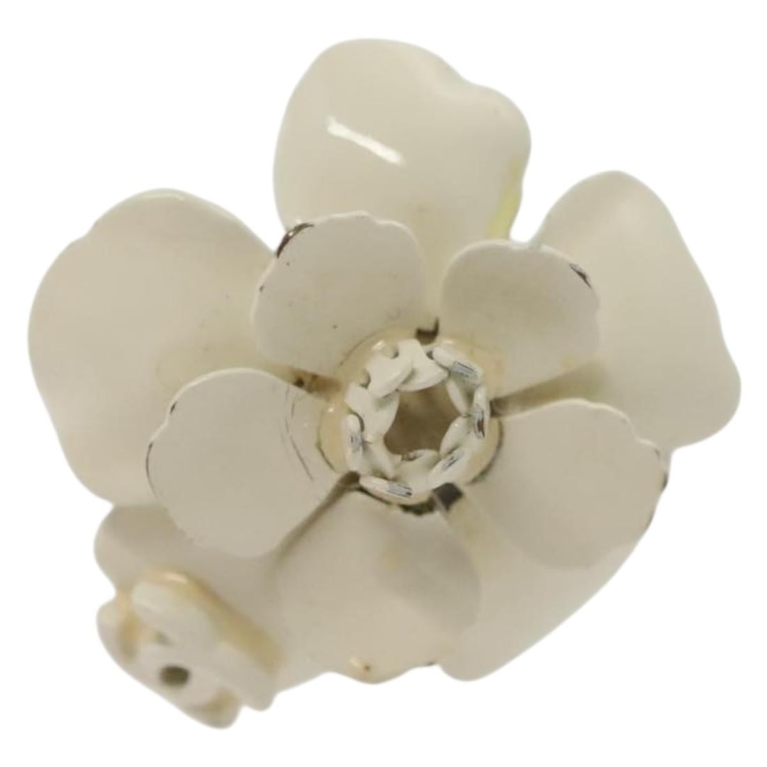 Camellia Flower Design Ring by Chanel in White (1 of 2)