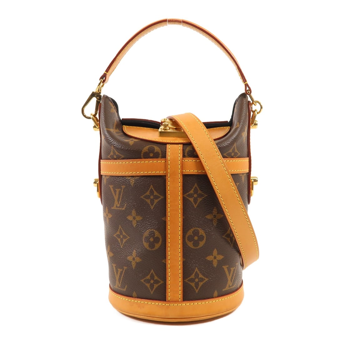LOUIS VUITTON Monogram Brown 2 Way Shoulder Bag M43587: LOUIS VUITTON Monogram Brown 2 Way Shoulder Bag M43587 This Louis Vuitton Duffle 2 Way Shoulder Bag combines sophistication and practicality, making it an ideal accessory for any occasion. Crafted fro
