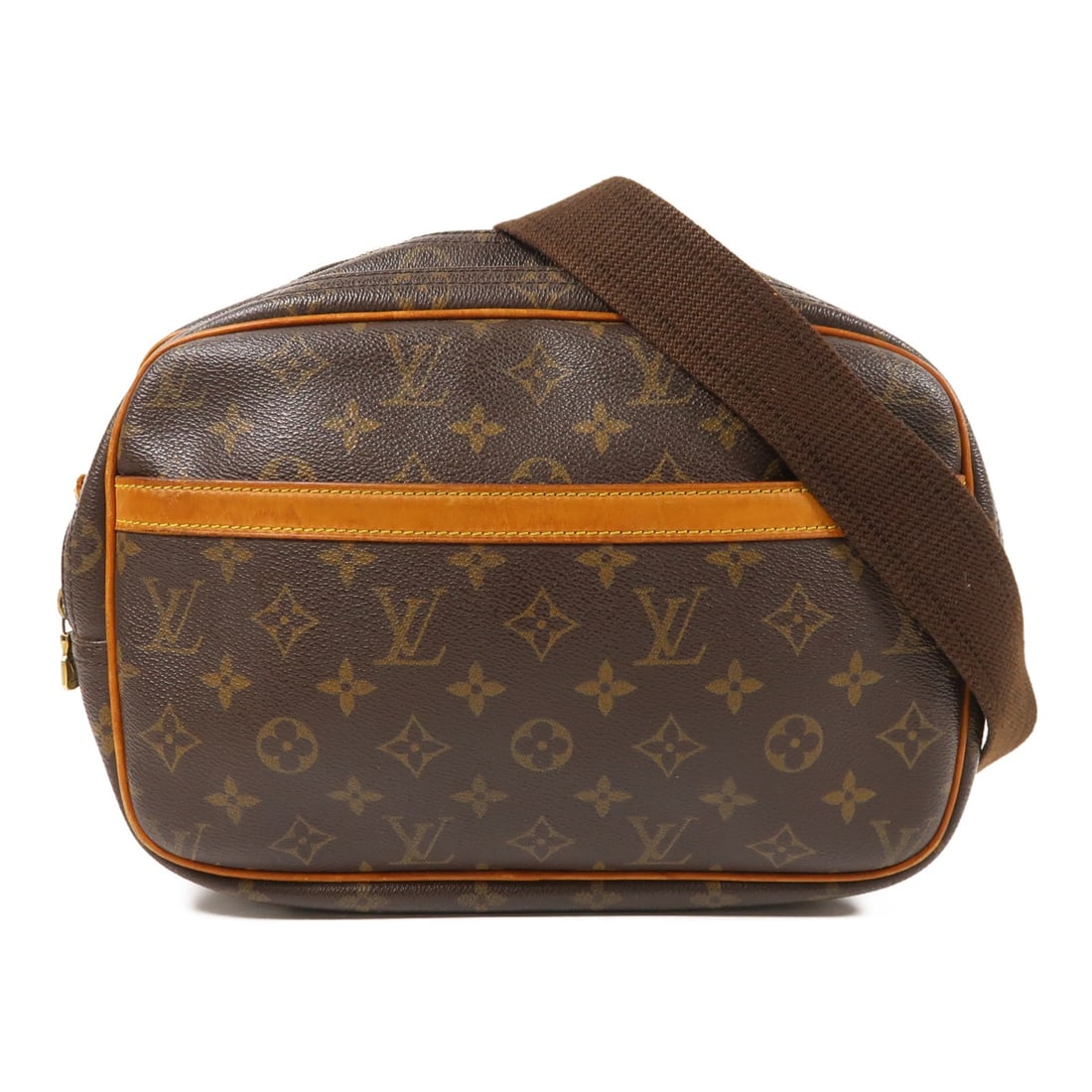Louis Vuitton Reporter PM Shoulder Bag Monogram Brown GHW M45254: Louis Vuitton Reporter PM Shoulder Bag Monogram Brown GHW M45254 This Louis Vuitton Reporter PM Shoulder Bag is a stylish accessory for everyday use. Crafted from durable PVC coated canvas, it feature