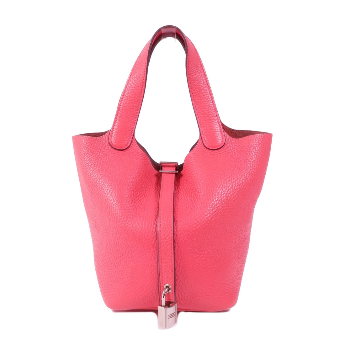 HERMES Picotin PM Handbag Rose Extreme Pink Taurillon Clemence Leather: HERMES Picotin PM Handbag Rose Extreme Pink Taurillon Clemence Leather Introducing the HERMES Picotin PM Handbag, crafted from luxurious Taurillon Clemence leather in a stunning Rose Extreme Pink. Thi