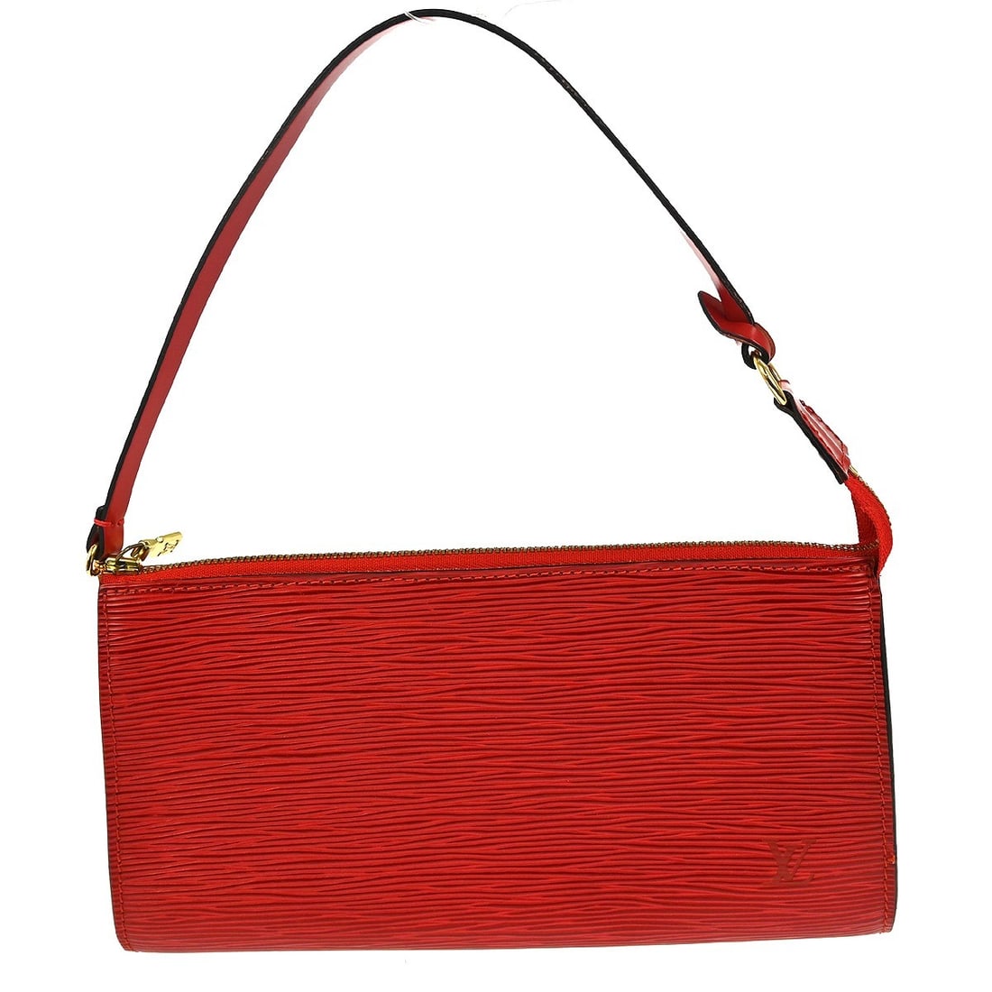 Louis Vuitton Red Epi Pochette Accessoires Handbag M52957: Louis Vuitton Red Epi Pochette Accessoires Handbag M52957 This Louis Vuitton Pochette Accessoires handbag is a stunning accessory crafted from durable Epi leather in a vibrant red color. Designed with